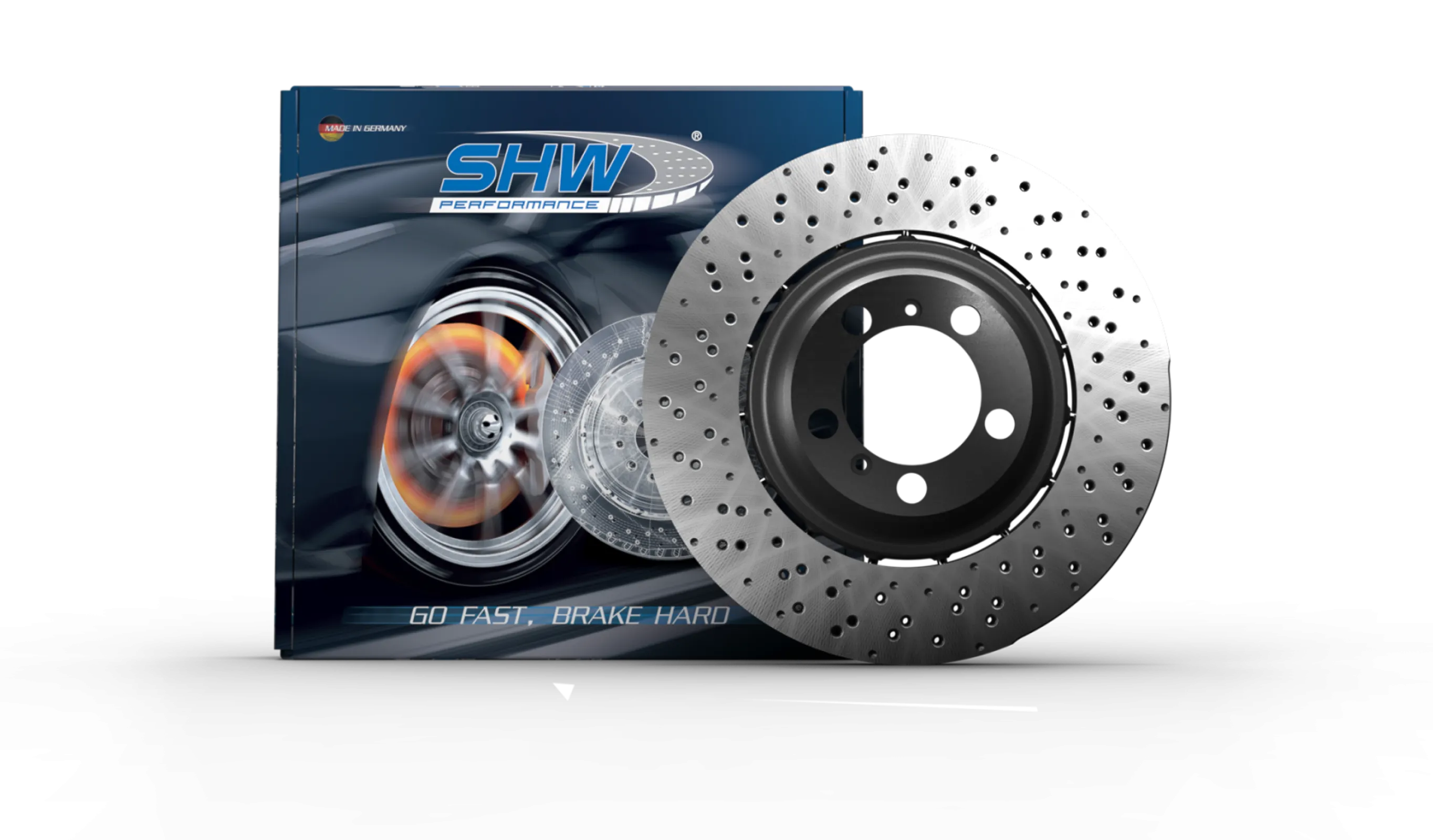 Fully floating, cross-drilled Lightweight Compound OE Brake Discs