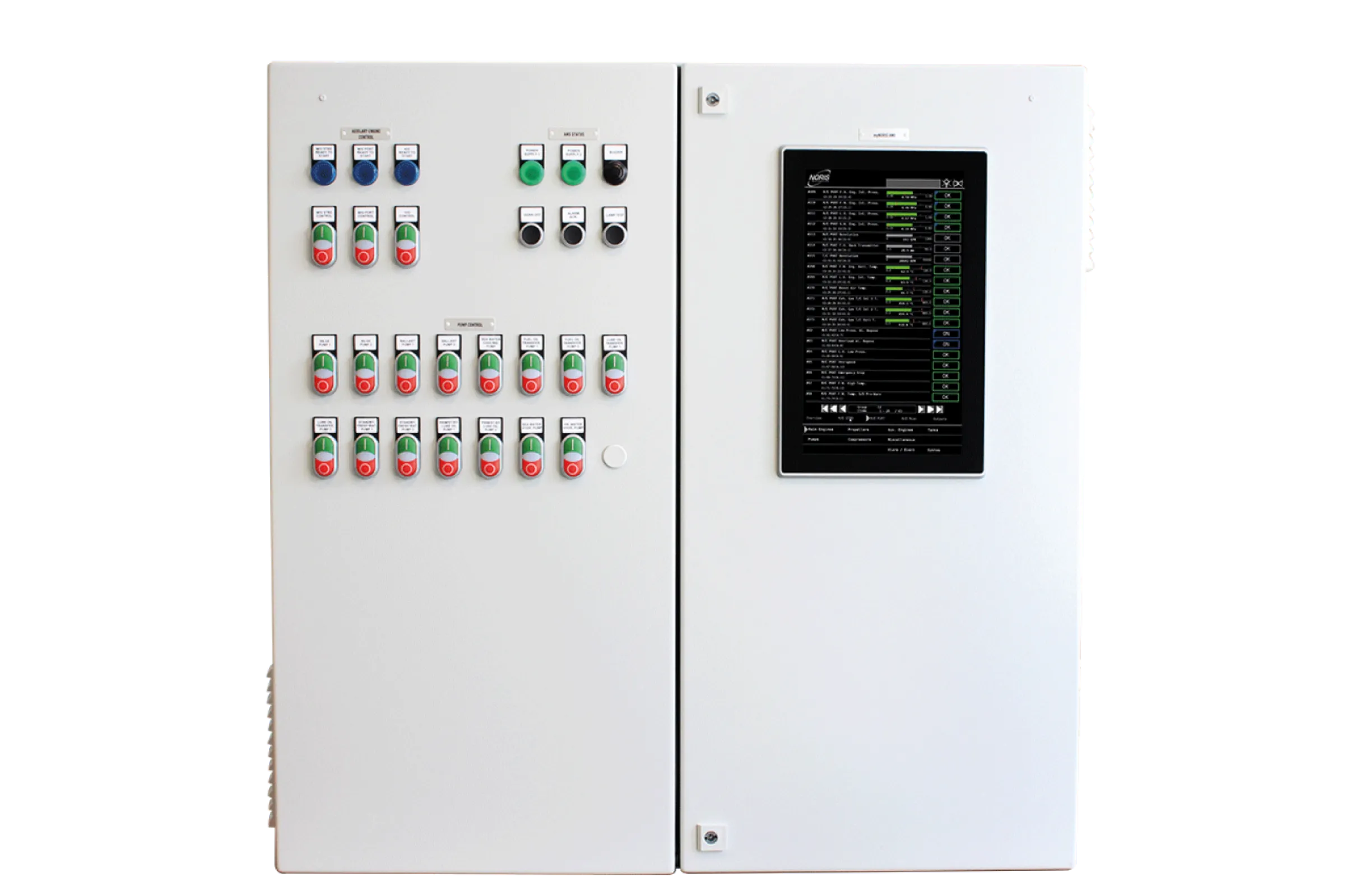 LOP with large portrait display for visualising longer alarm and channel lists