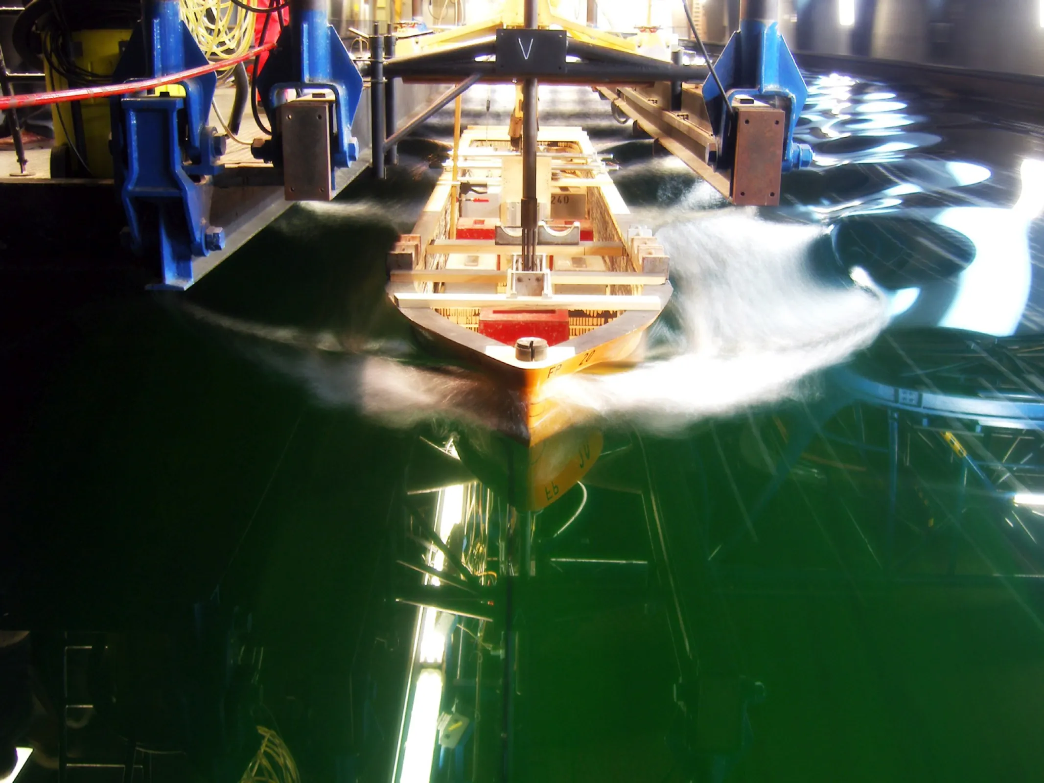 Calm water test in the large towing tank