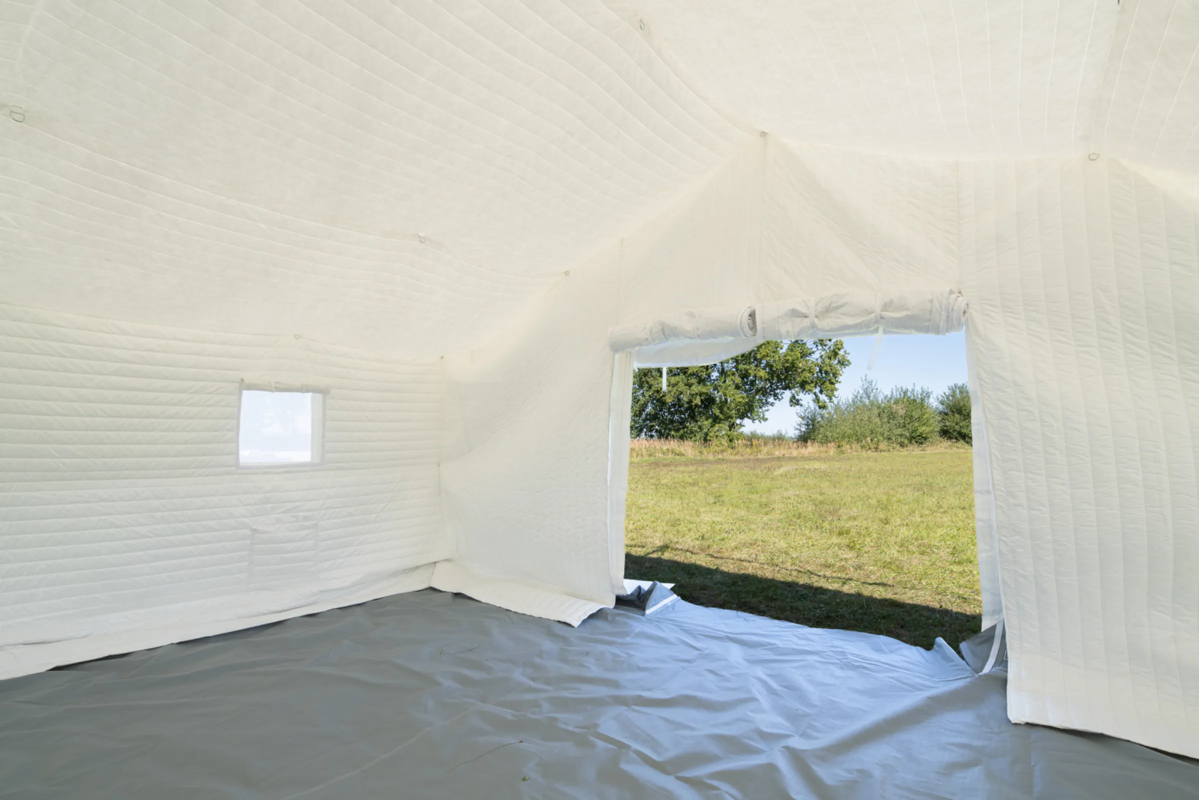 Folding tent — interior view