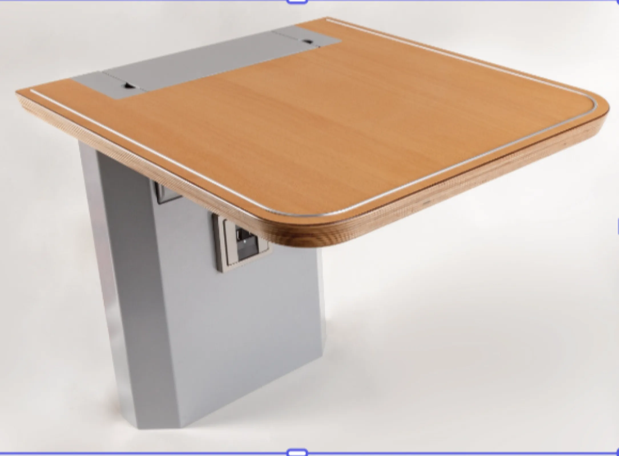 Tables with waste bin and console