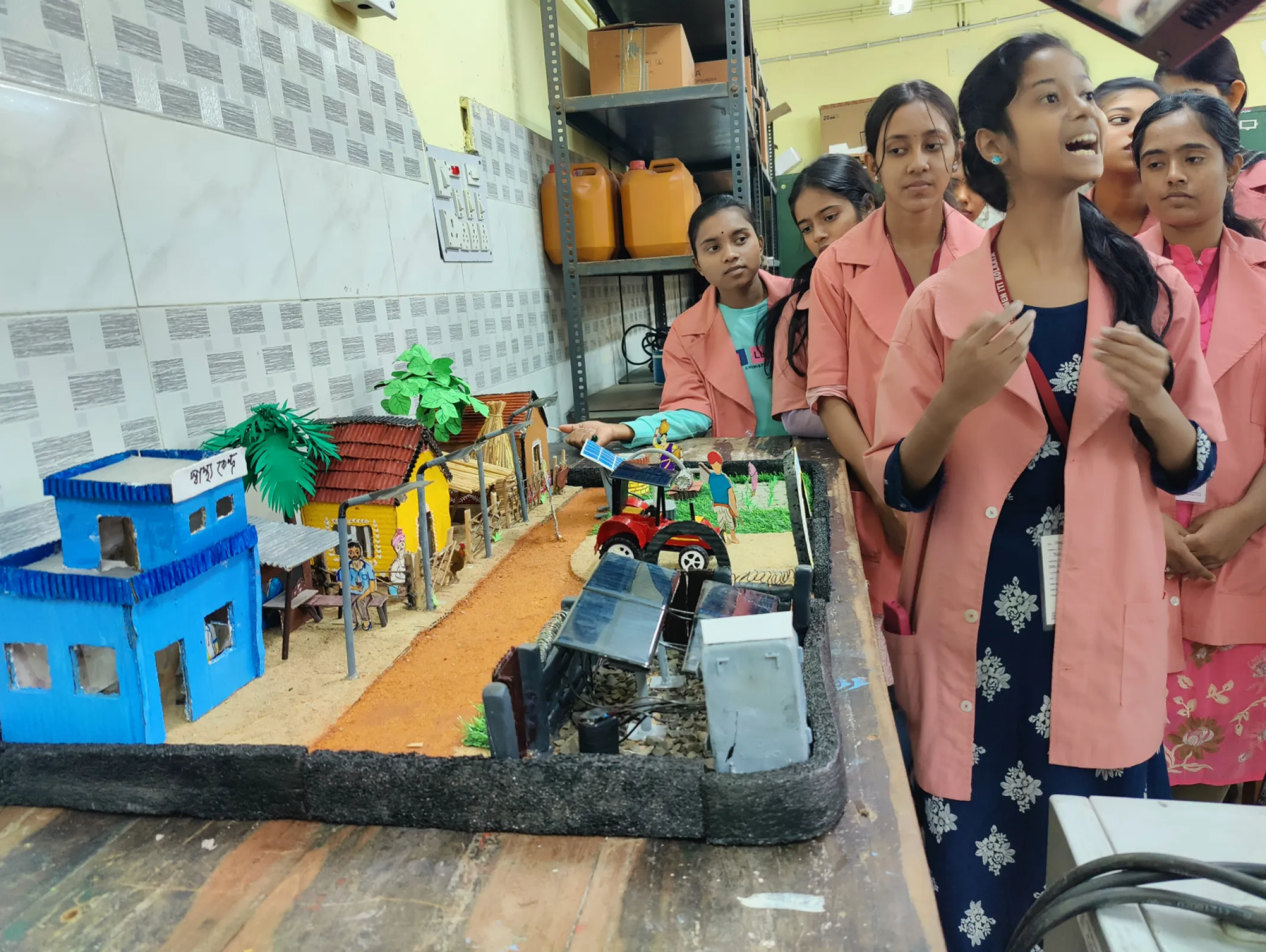 Students in solar energy training