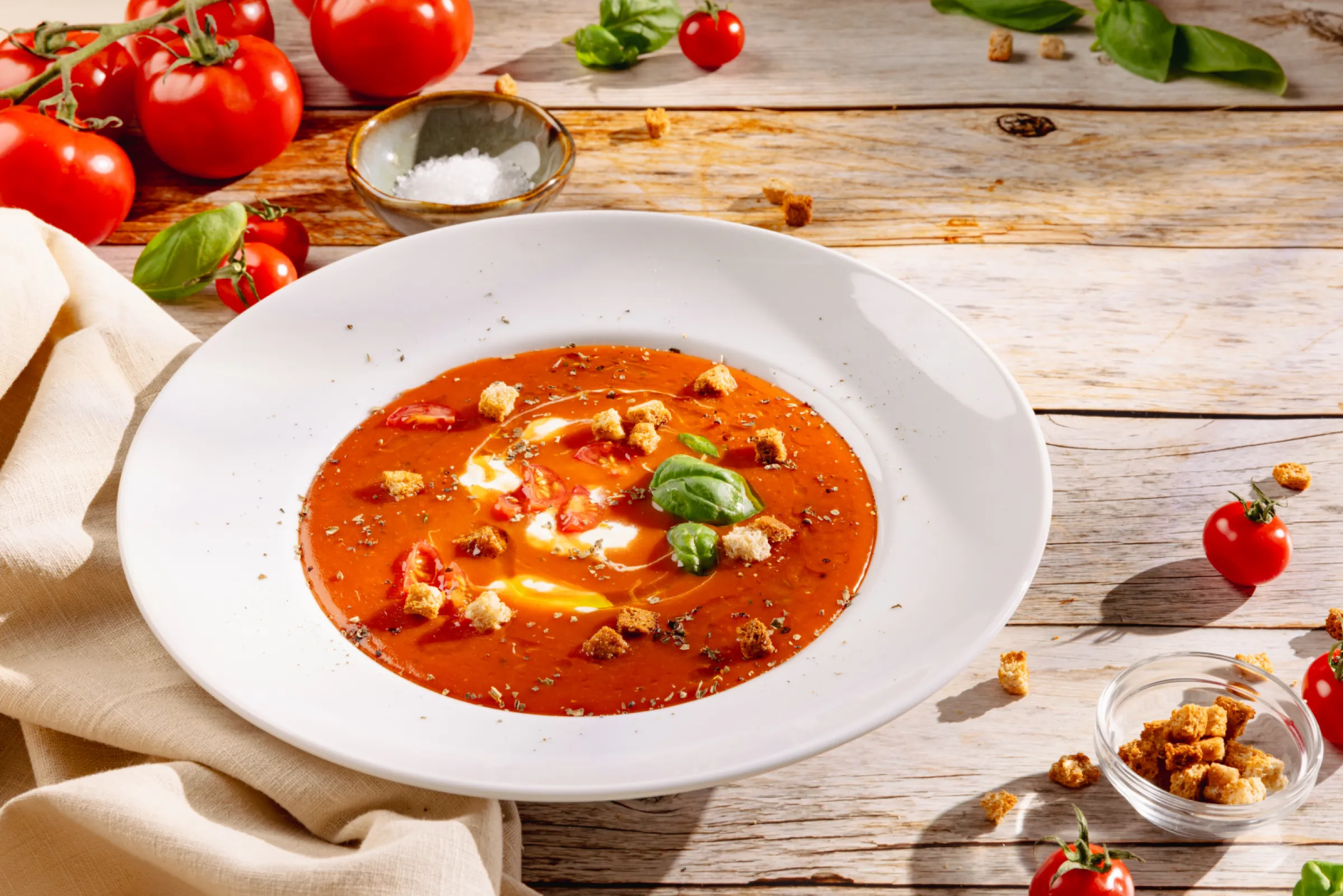 Our croutons are the ideal topping for soups and salads.