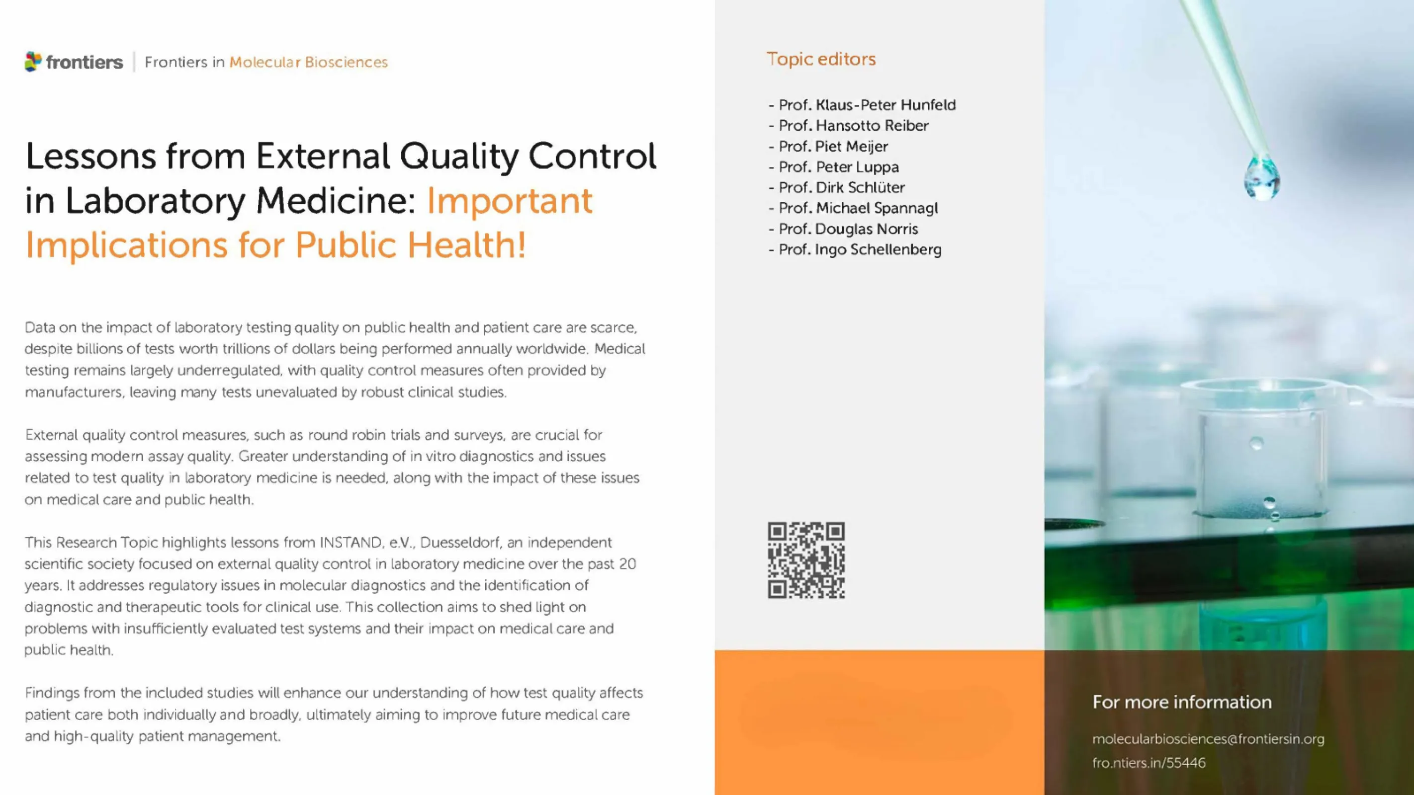 Frontiers Lessons from External Quality Control