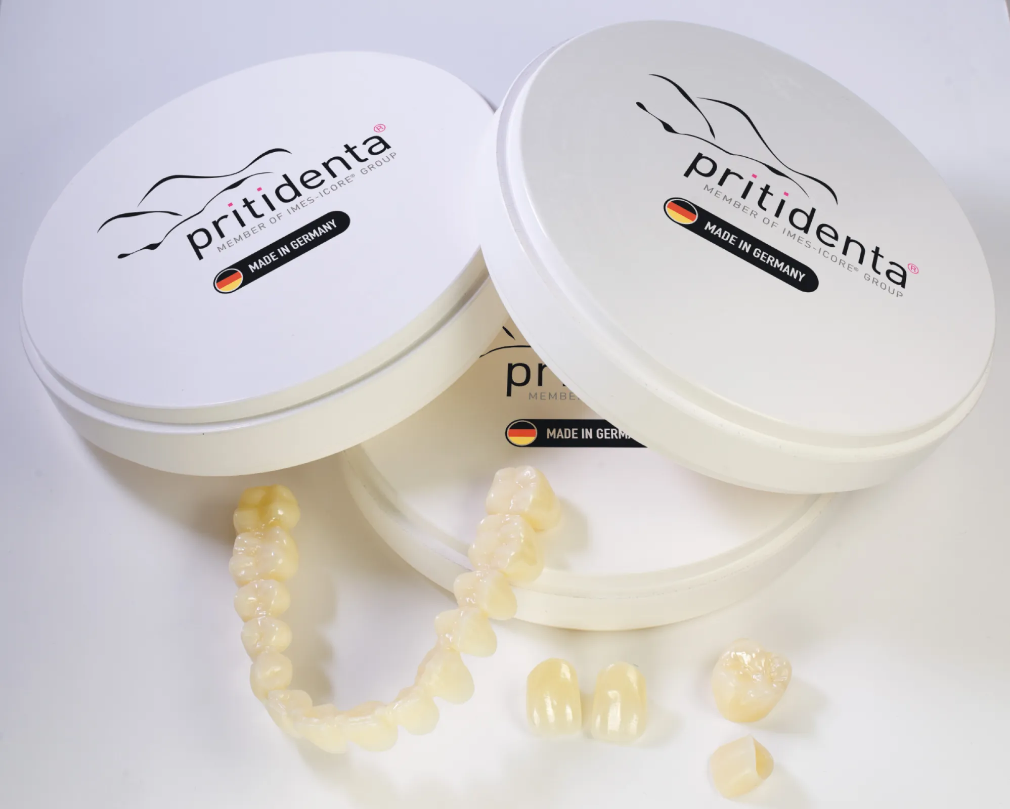 Different priti®multidiscs ZrO₂ for different restorations.