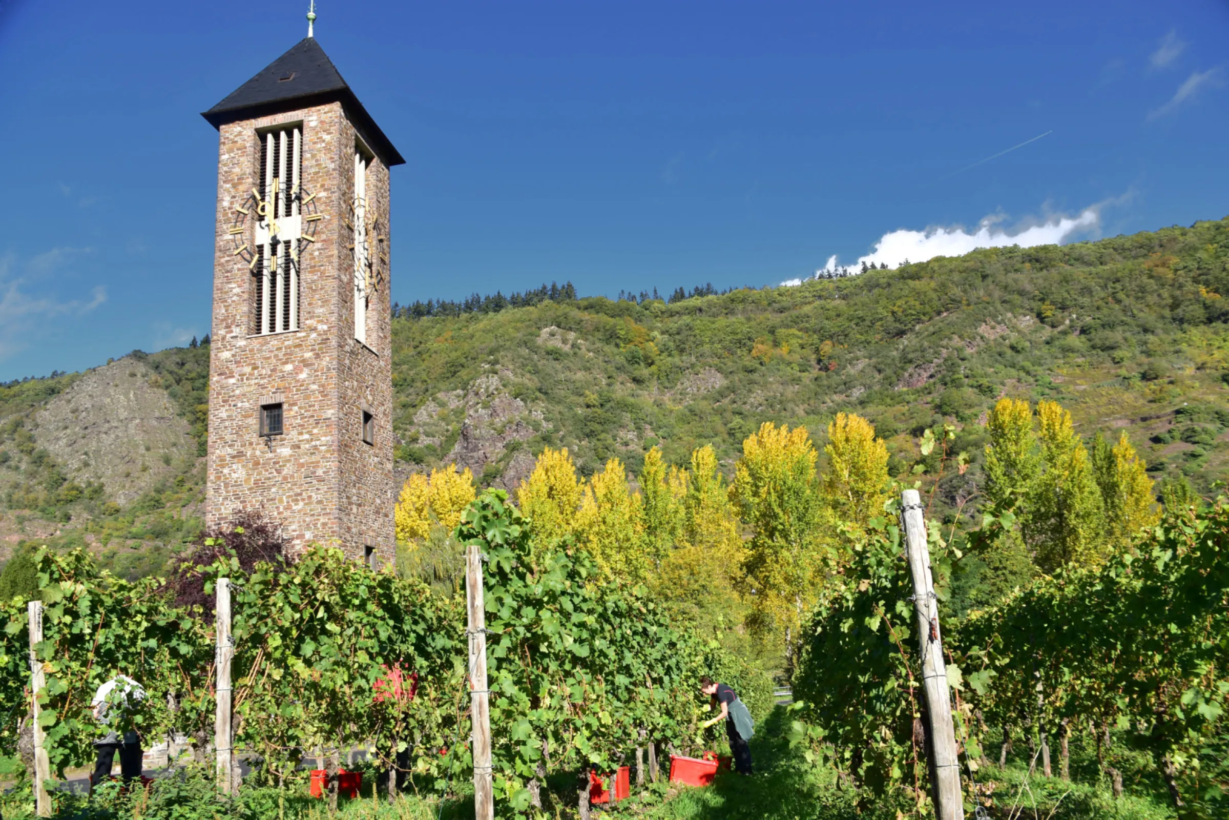 the bell tower of the Ebernach Monastery