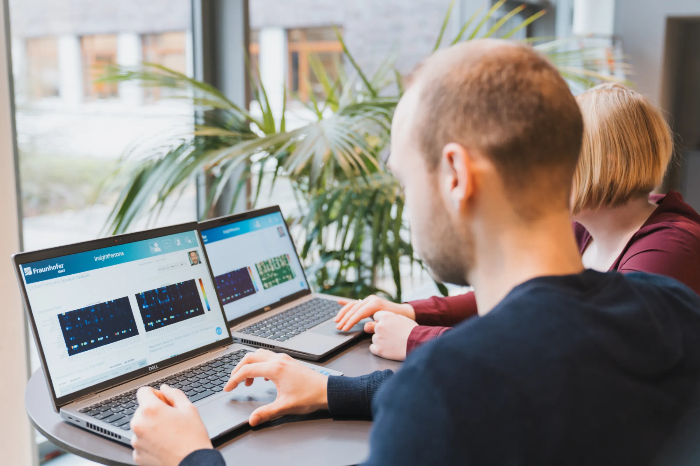 "InsightPersona" combines face and speaker recognition with speech transcription to analyze vast audiovisual archives © Fraunhofer IDMT, Leona Hofmann