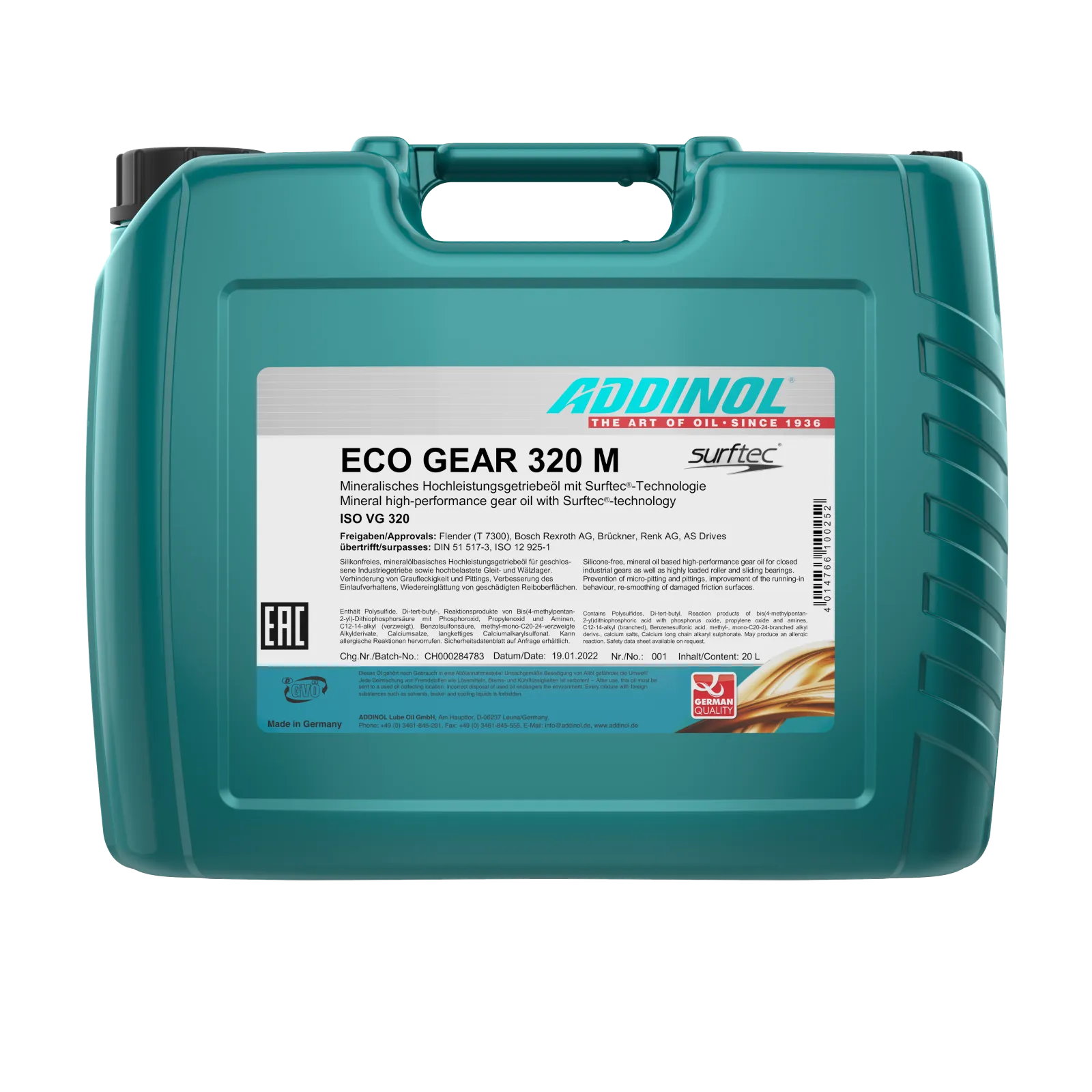 ADDINOL Eco Gear M is a high-performance gear oil based on selected mineral components and specially developed additivation (Surf-tec® technology).