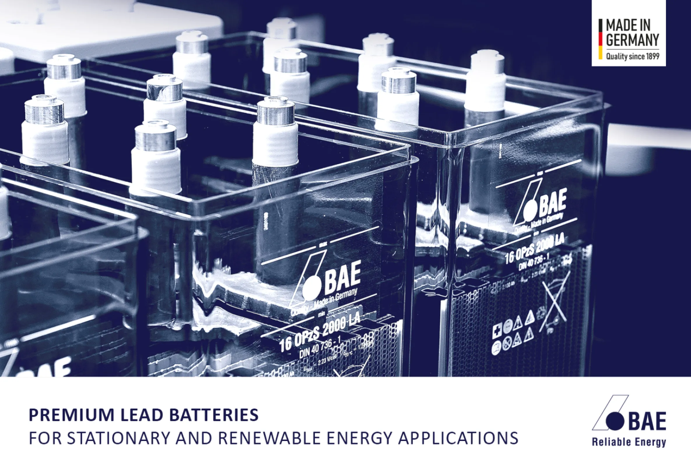 PREMIUM LEAD BATTERIES 
FOR STATIONARY AND RENEWABLE ENERGY APPLICATIONS