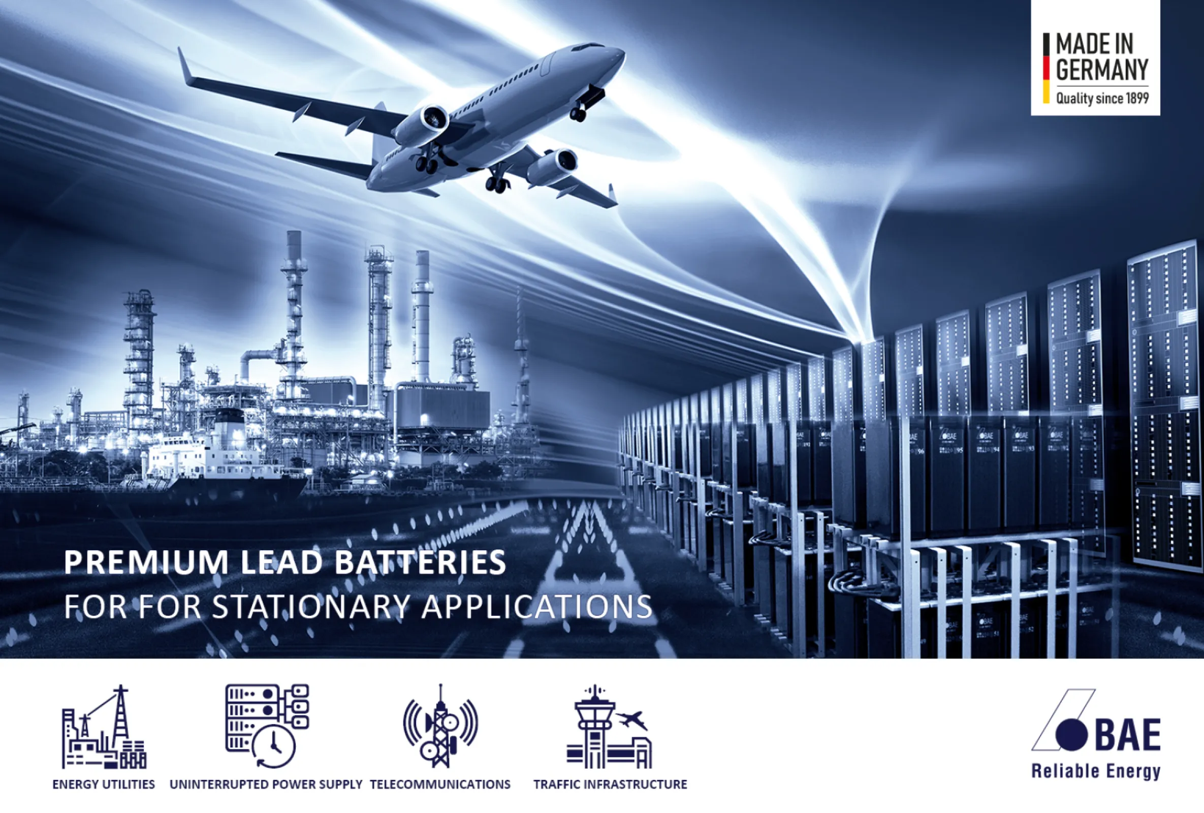 BAE SECURA - PREMIUM LEAD BATTERIES 
FOR STATIONARY APPLICATIONS