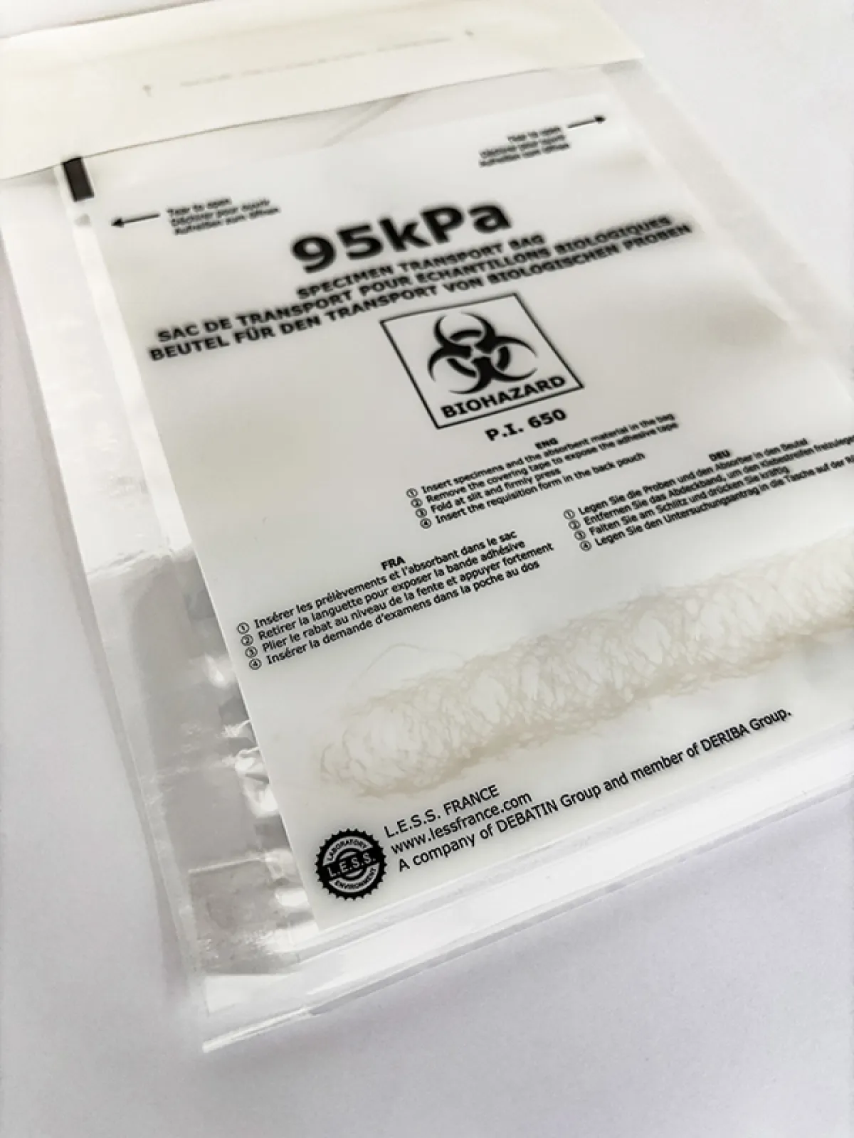 DEBAMED® Speci-Bag 95kPa with Speci-Sorb: Tested with packaging instruction P650 for ADR and IATA class 6.2. Now also with Speci-Sorb!