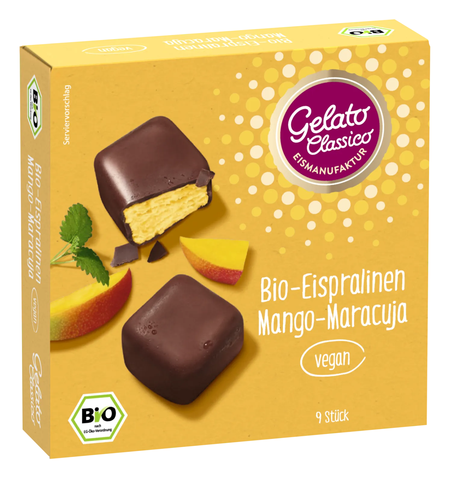 Gelato Classico Organic ice cream pralines Mango-passion fruit