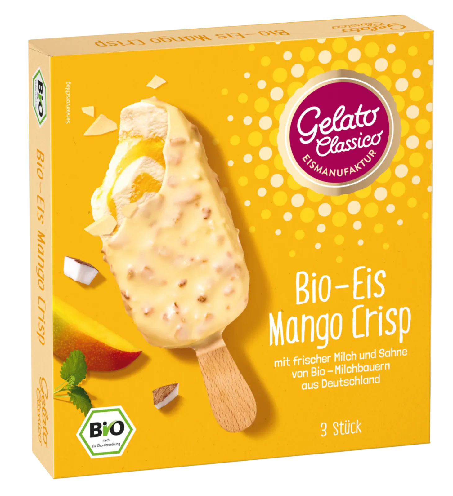 Gelato Classico Organic ice cream sticks Mango crisp