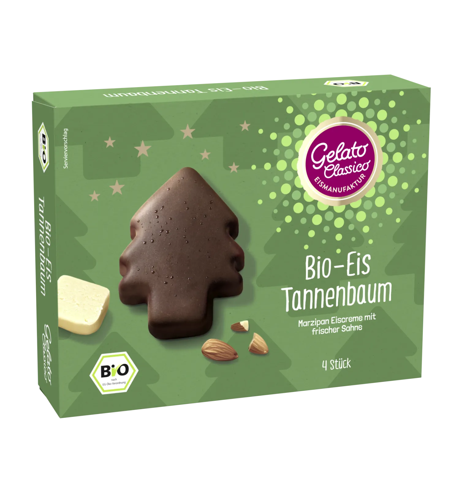 Gelato Classico Organic ice cream dessert Marzipan xmas tree