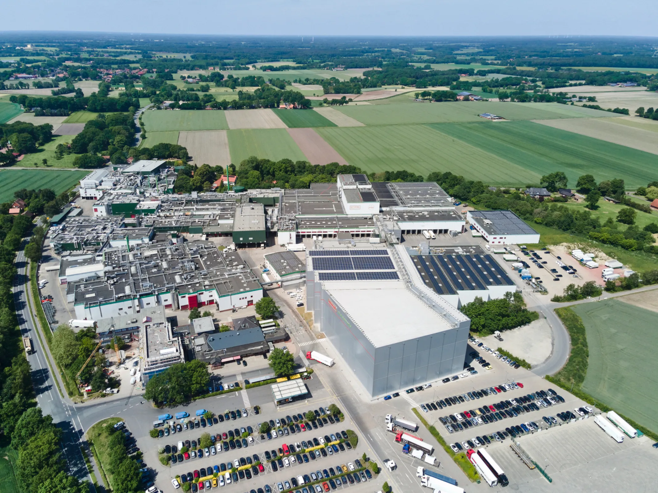 Aerial view of the headquarters in Addrup, Essen, Lower Saxony