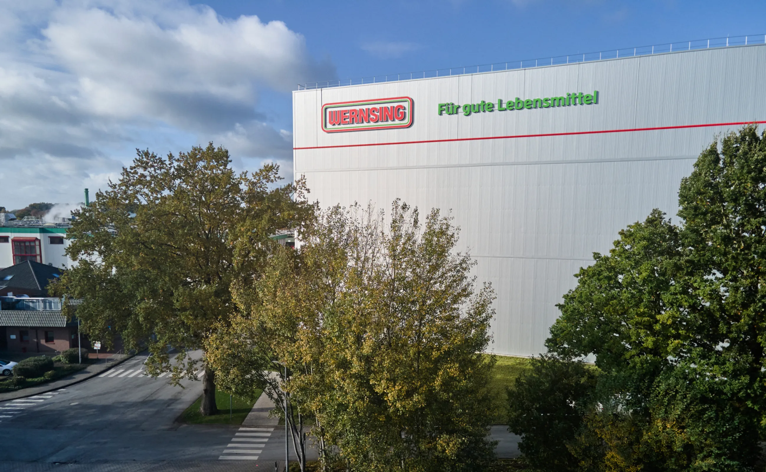 Company logo on the extension of the central warehouse