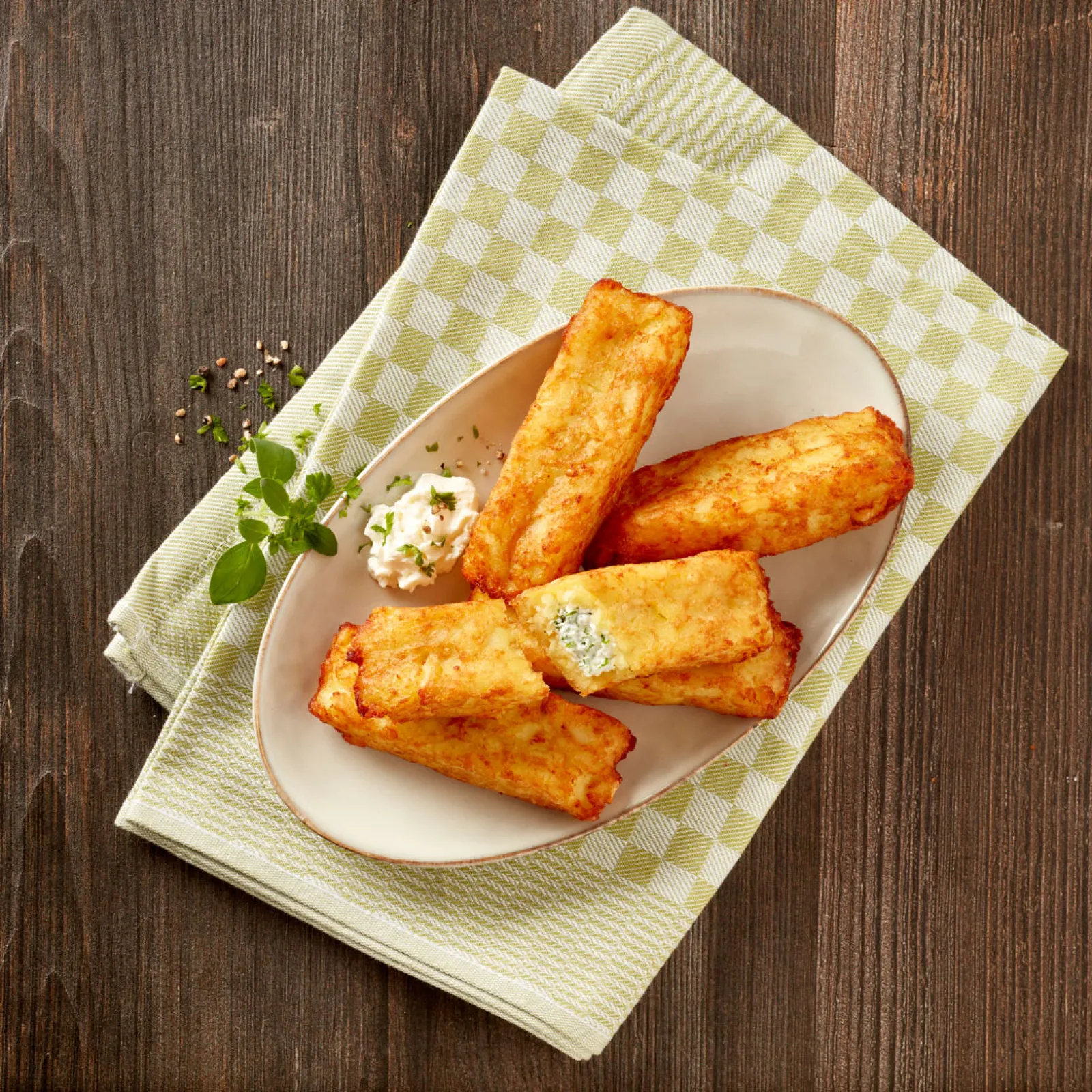 Potato Pockets with cream cheese & herbs