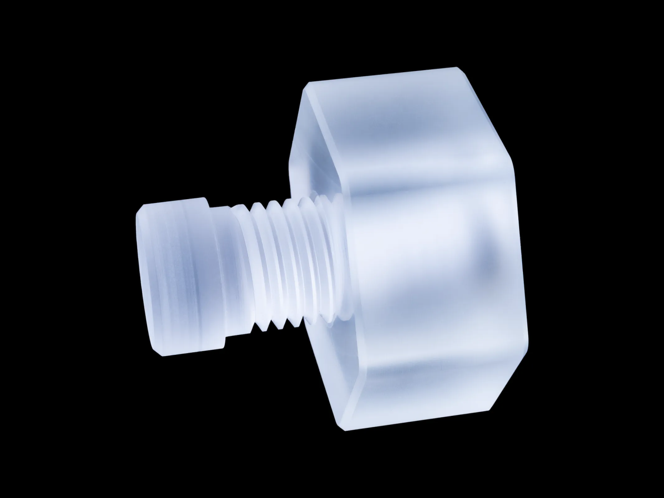 Thread grinded glass parts for e.g. analytics applications