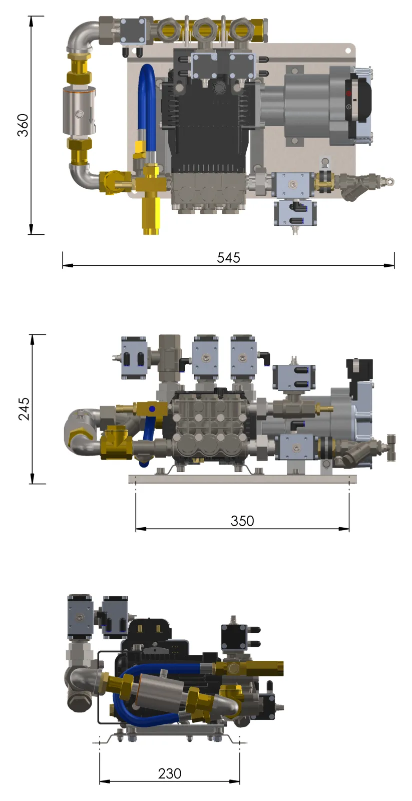 OSP-24i - DRAWINGS SHOW CONFIGURATION WITH THREE (3) FOAM CONCENTRATE INLETS