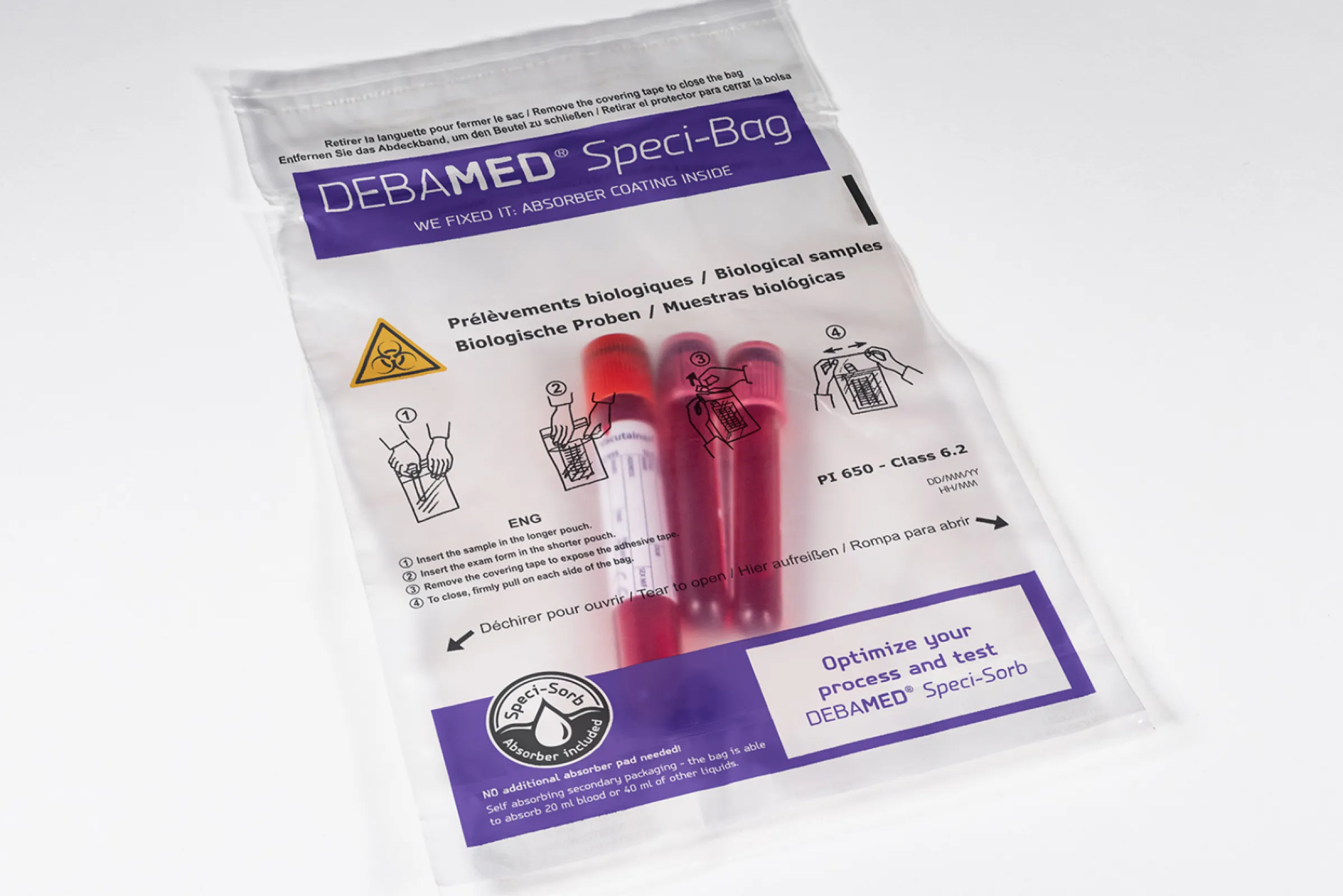 DEBAMED® Speci-Bag with Speci-Sorb: One step in the sample transportation process is no longer necessary!