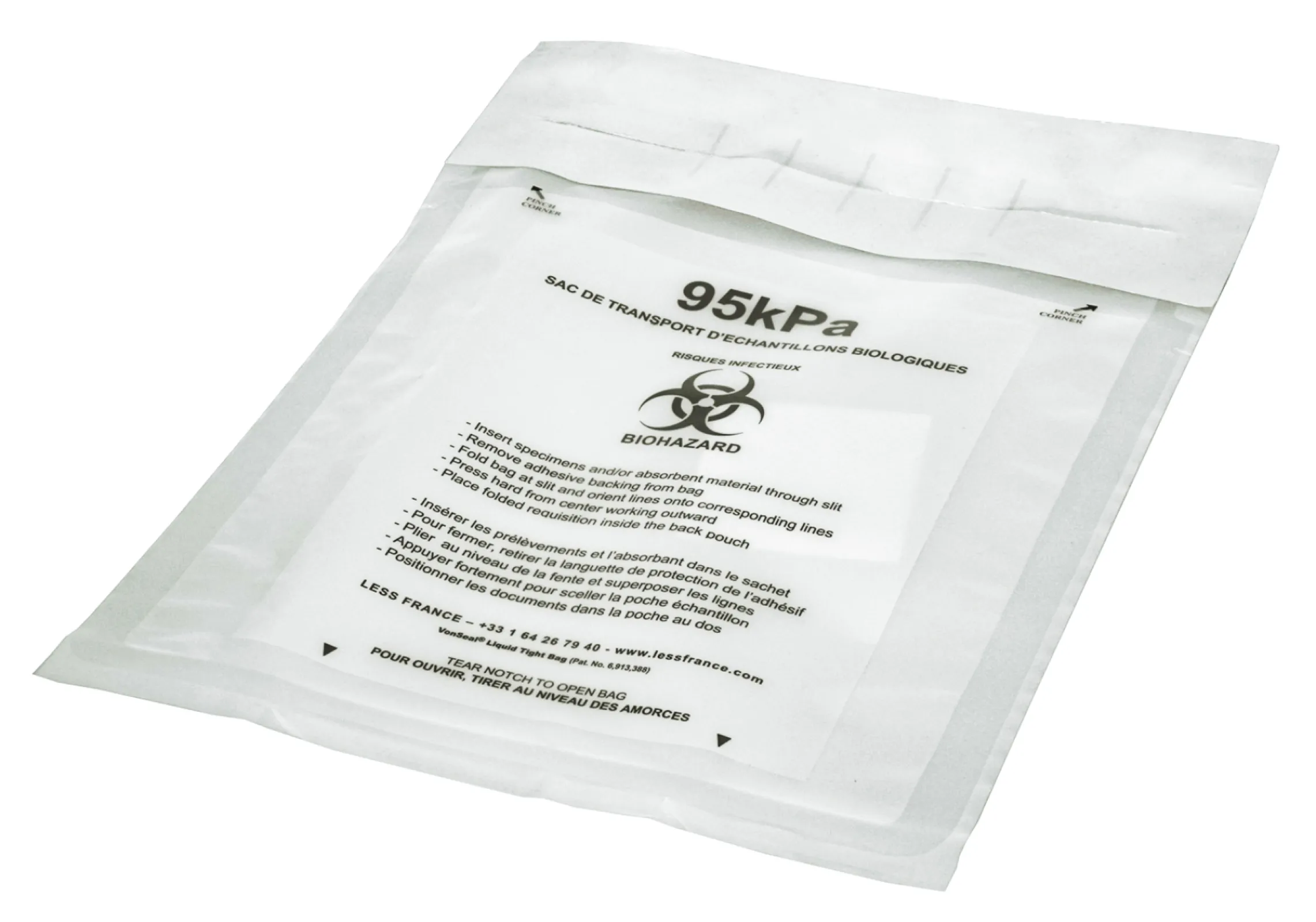 DEBAMED® Speci-Bag 95kPa: Tested with packaging instruction P650 for ADR and IATA class 6.2