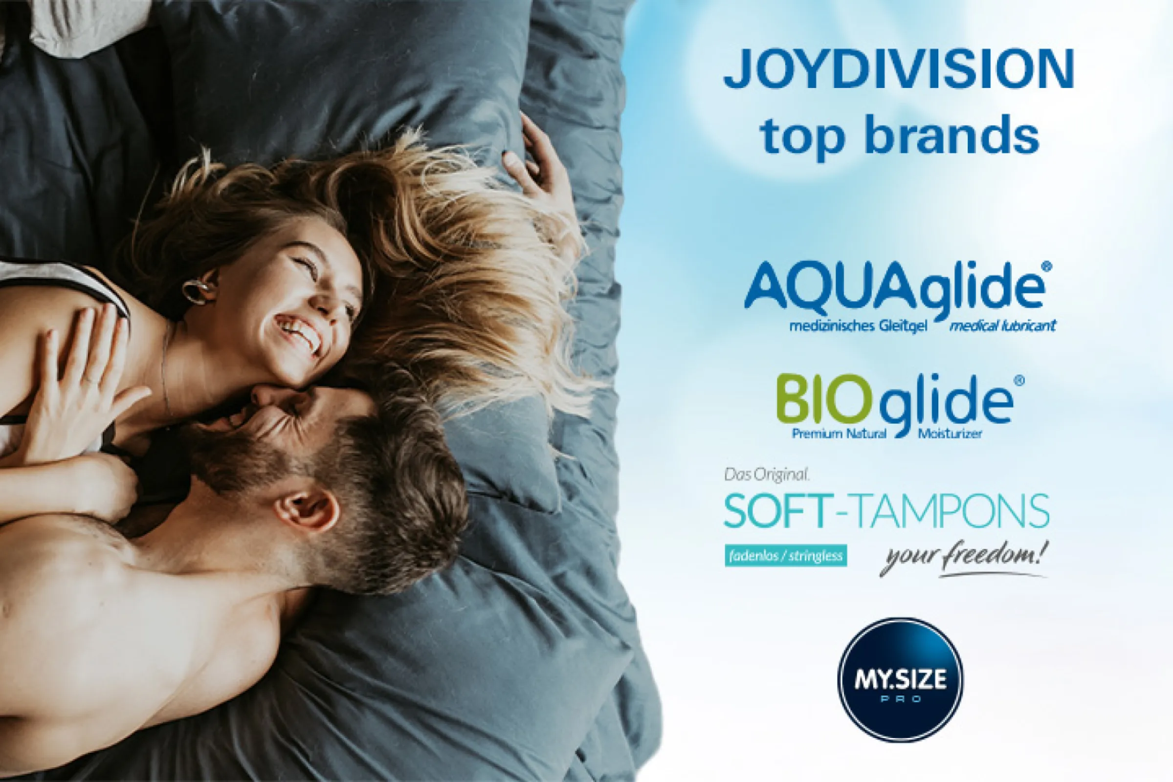 Top JOYDIVISION brands AQUAglide, BIOglide, Soft-Tampons, MY.SIZE