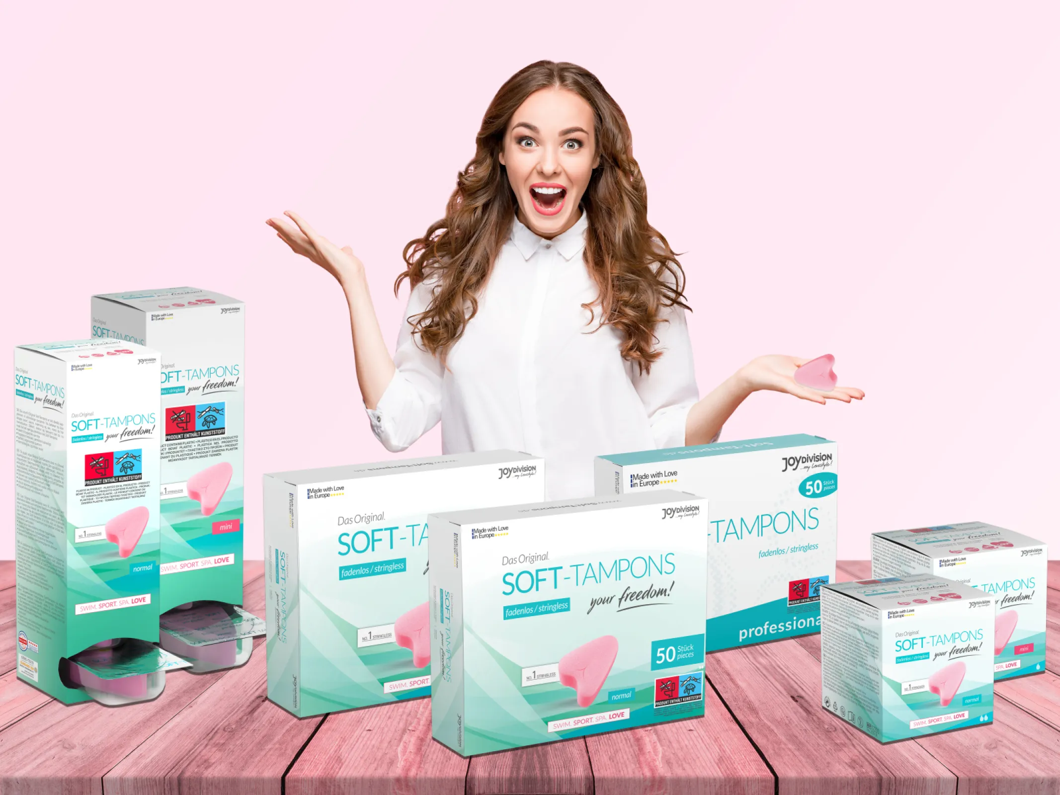 Group picture of all Soft-Tampons
