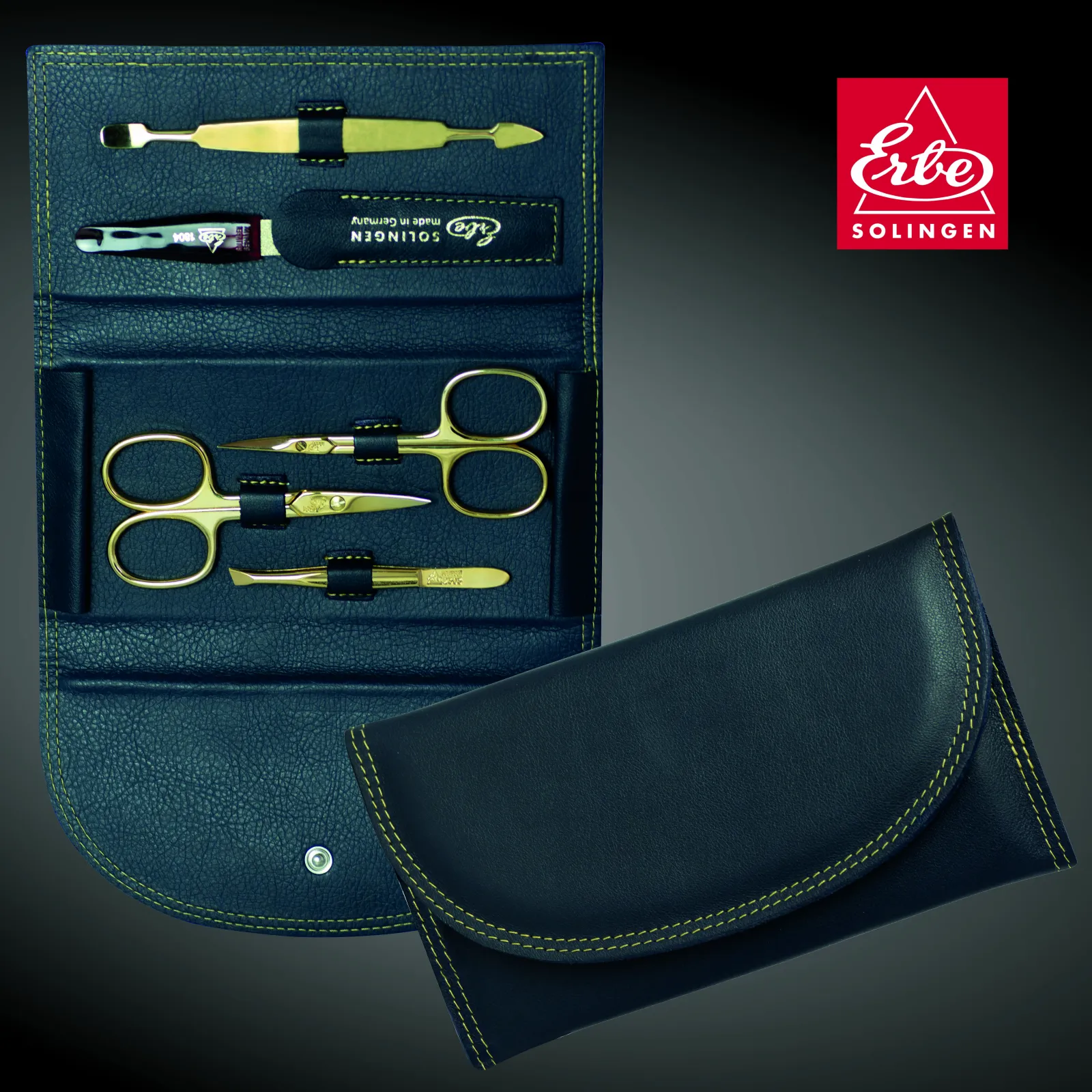 ERBE leather cases with ERBE GOLD assortment - durable surface protection with a touch of luxury | Made in SOLINGEN | GERMANY