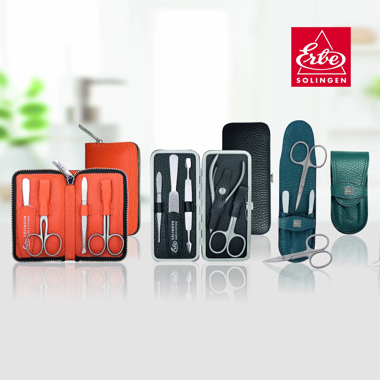 ERBE colorful leather cases PIEMONT | pocket case | slip-in case | zipper case | clip-top case | Made in SOLINGEN | GERMANY