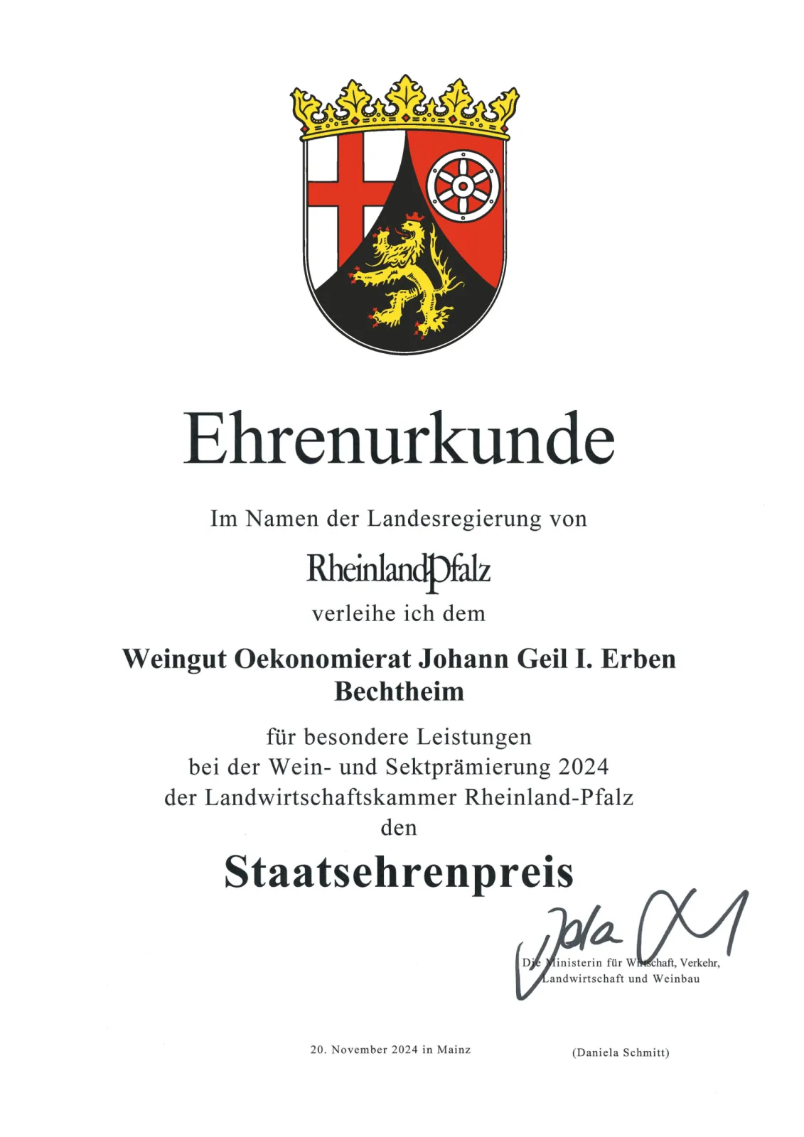 state honorary awards almost every year