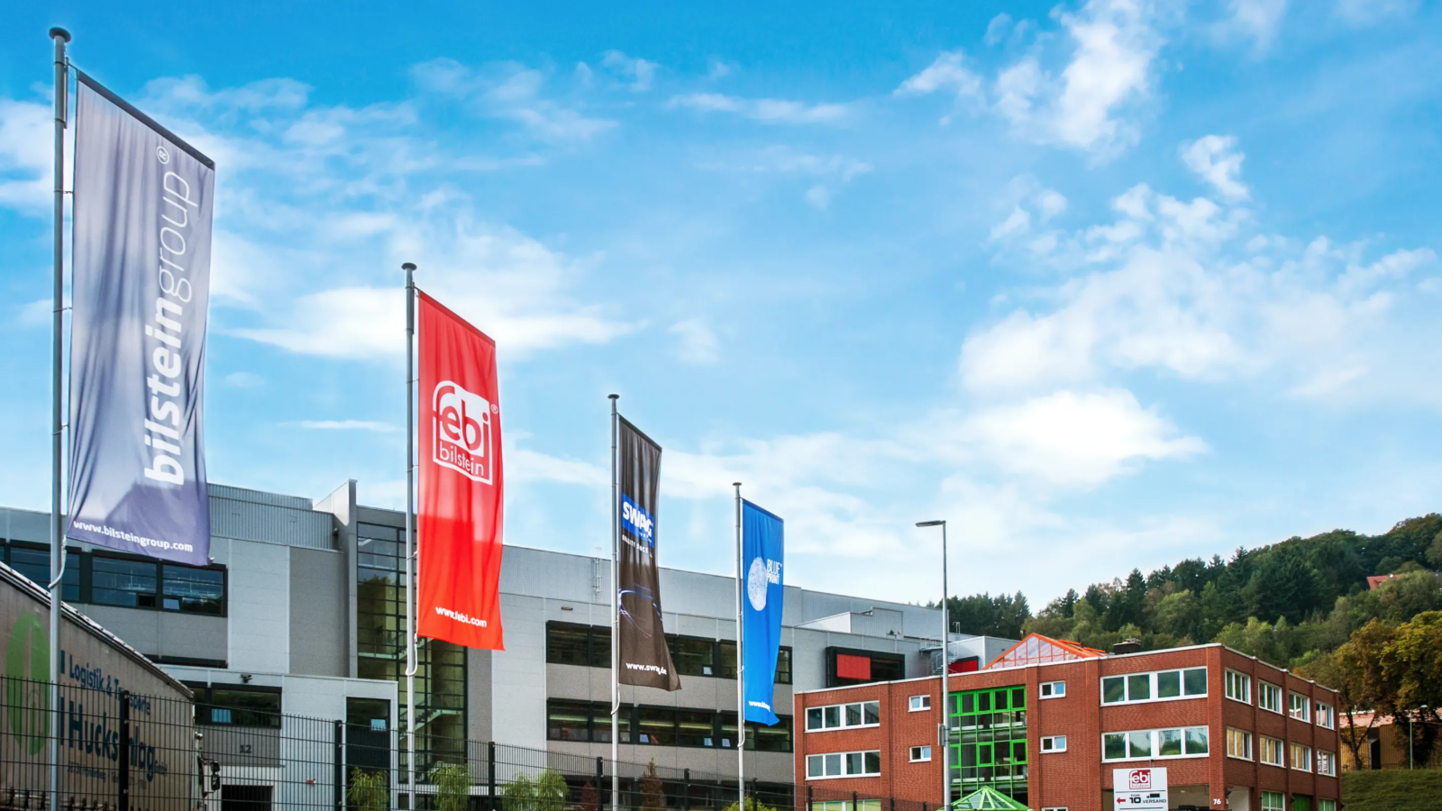 bilstein group flags at headquarters in Ennepetal