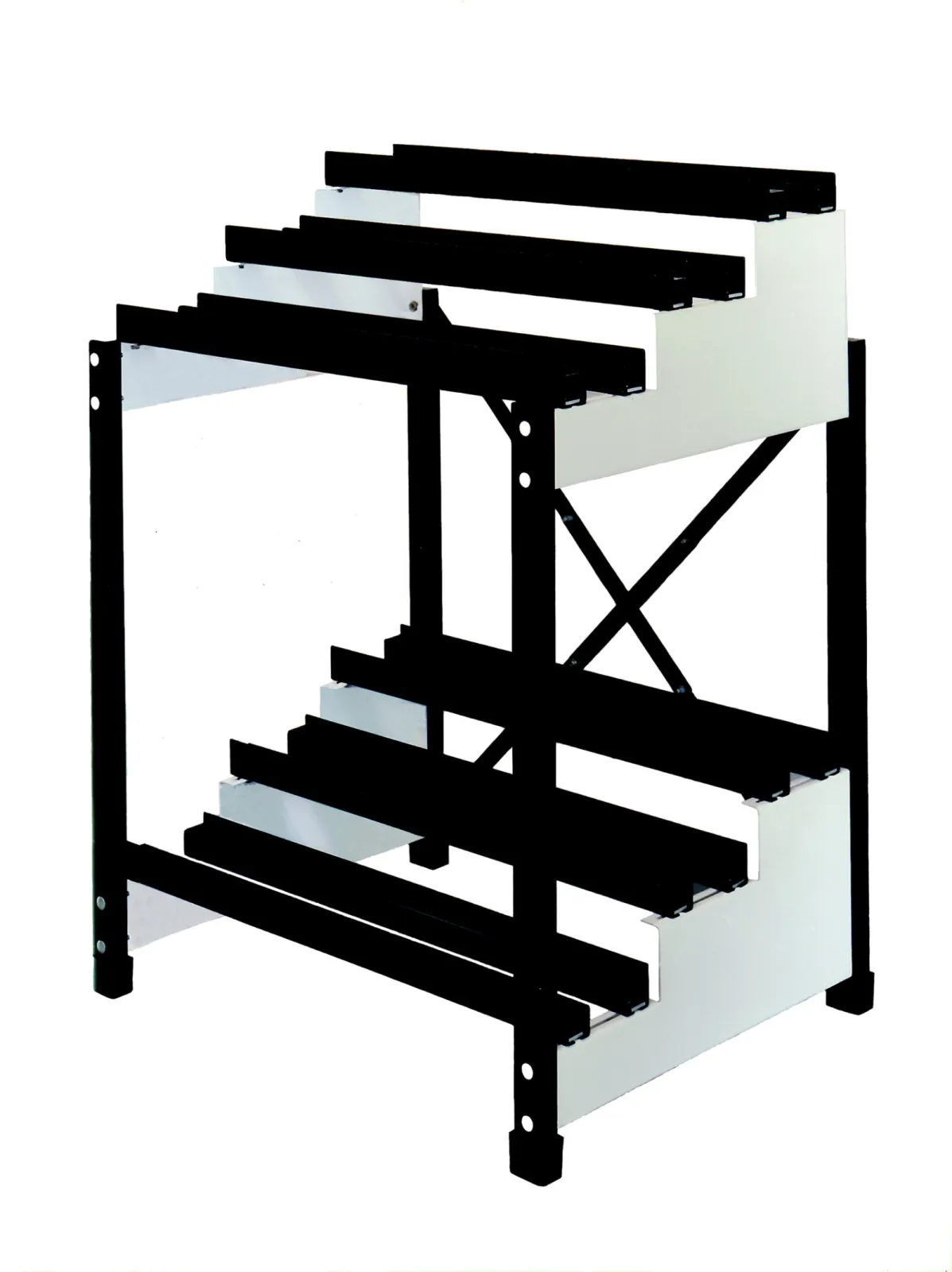 2-tier 3-steps standard racks for open elements