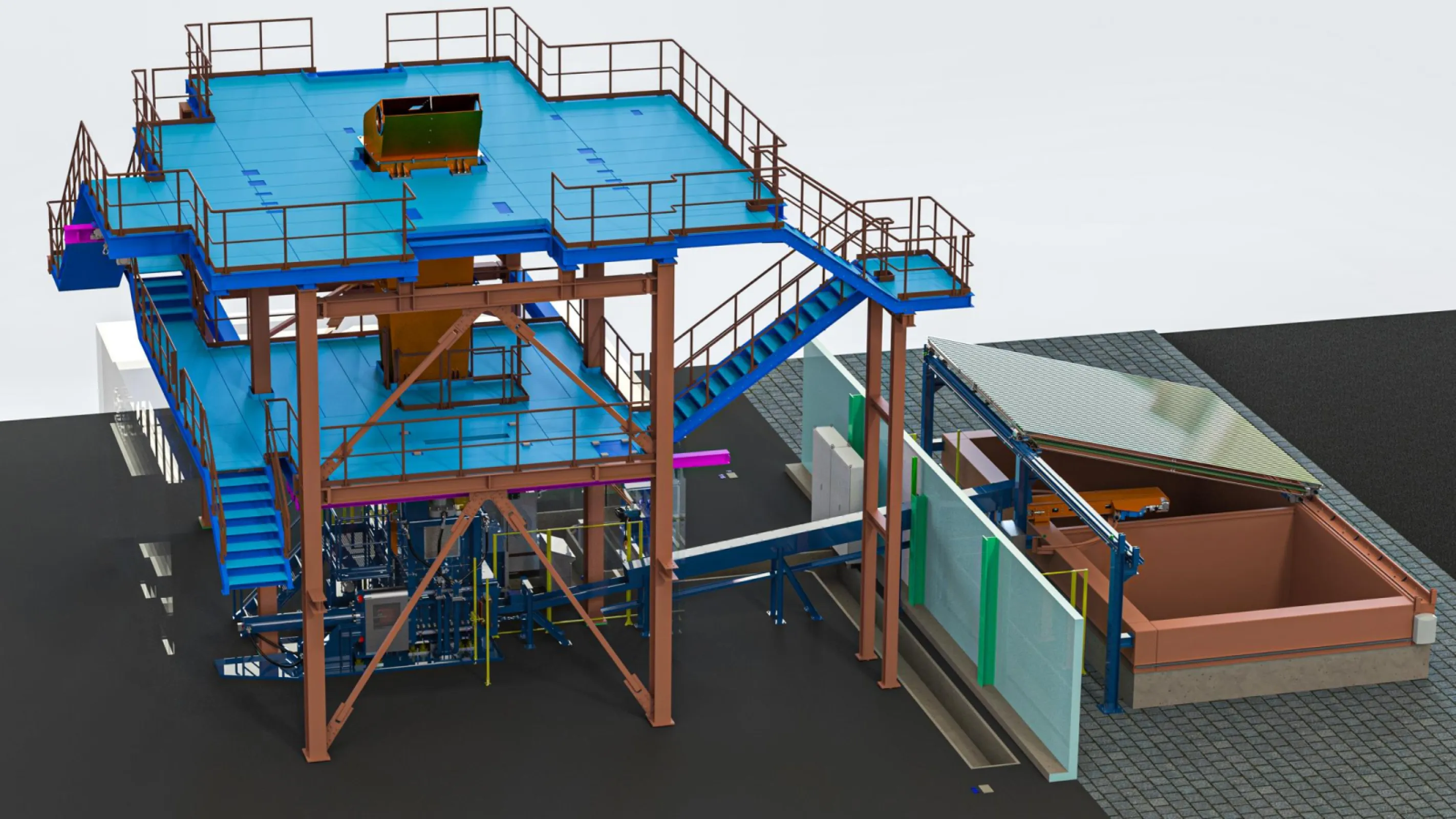 Engineering of complete scrap baling installations