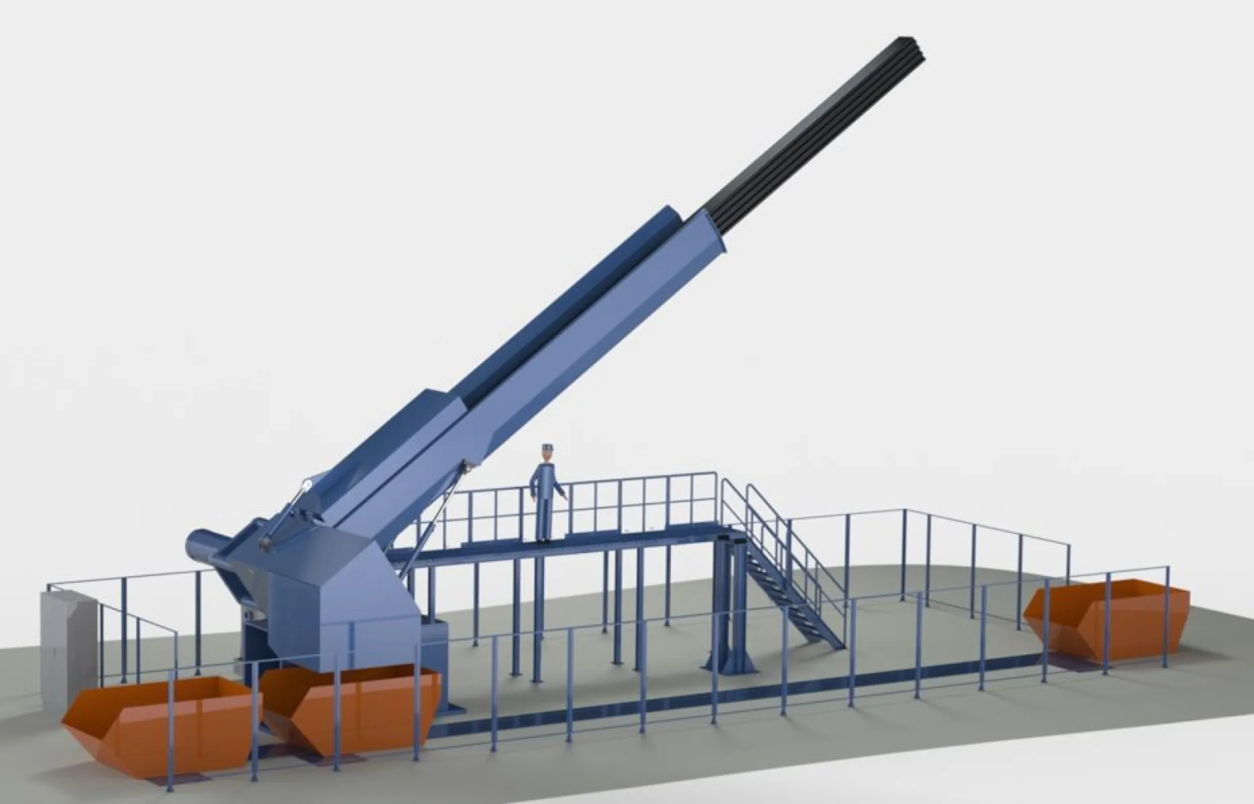 Scrap shear for pipes of 16 m length