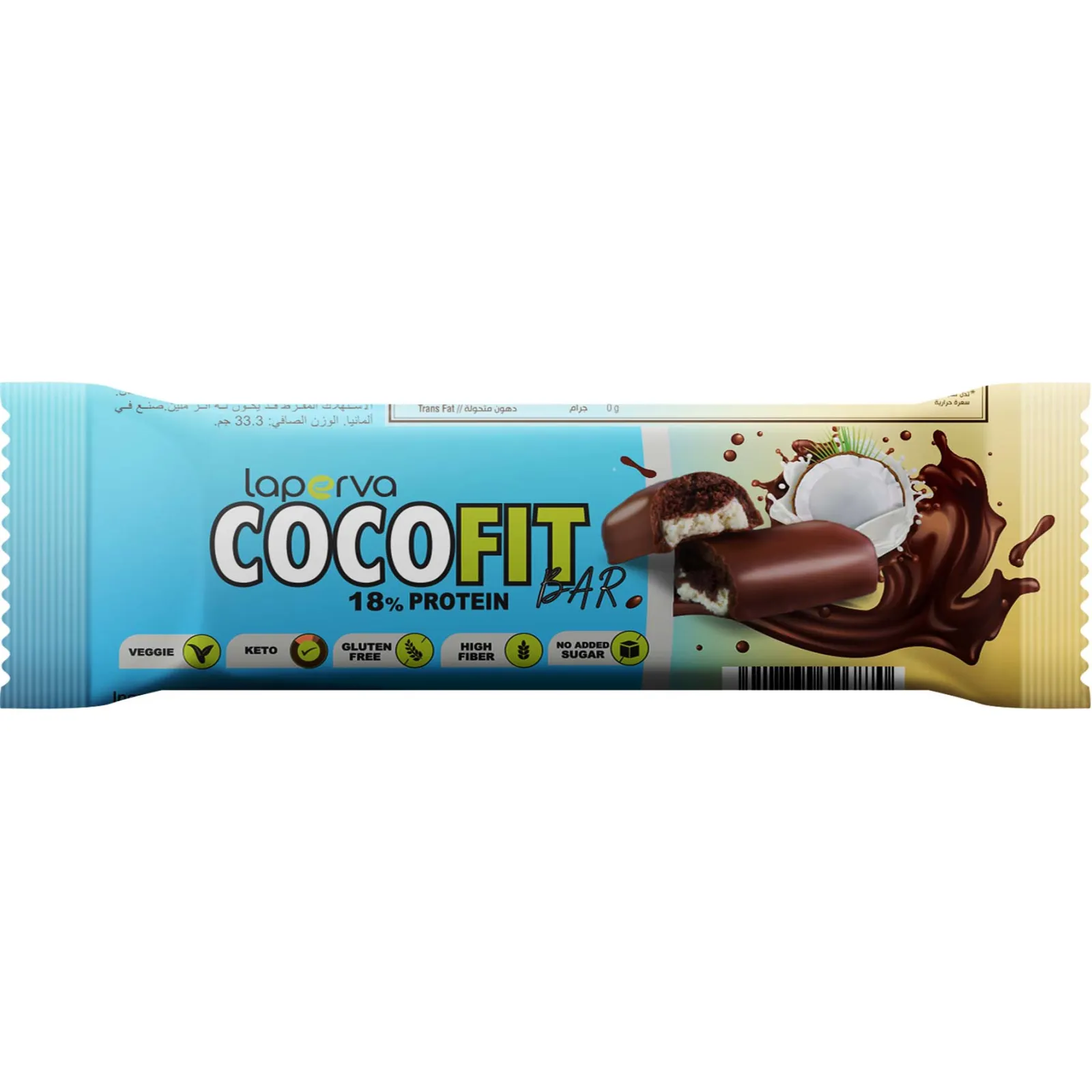 Laperva Coco Fit Bar, 1 Bar, 6g of Protein/Bar, High Fiber Source, No Added Sugar