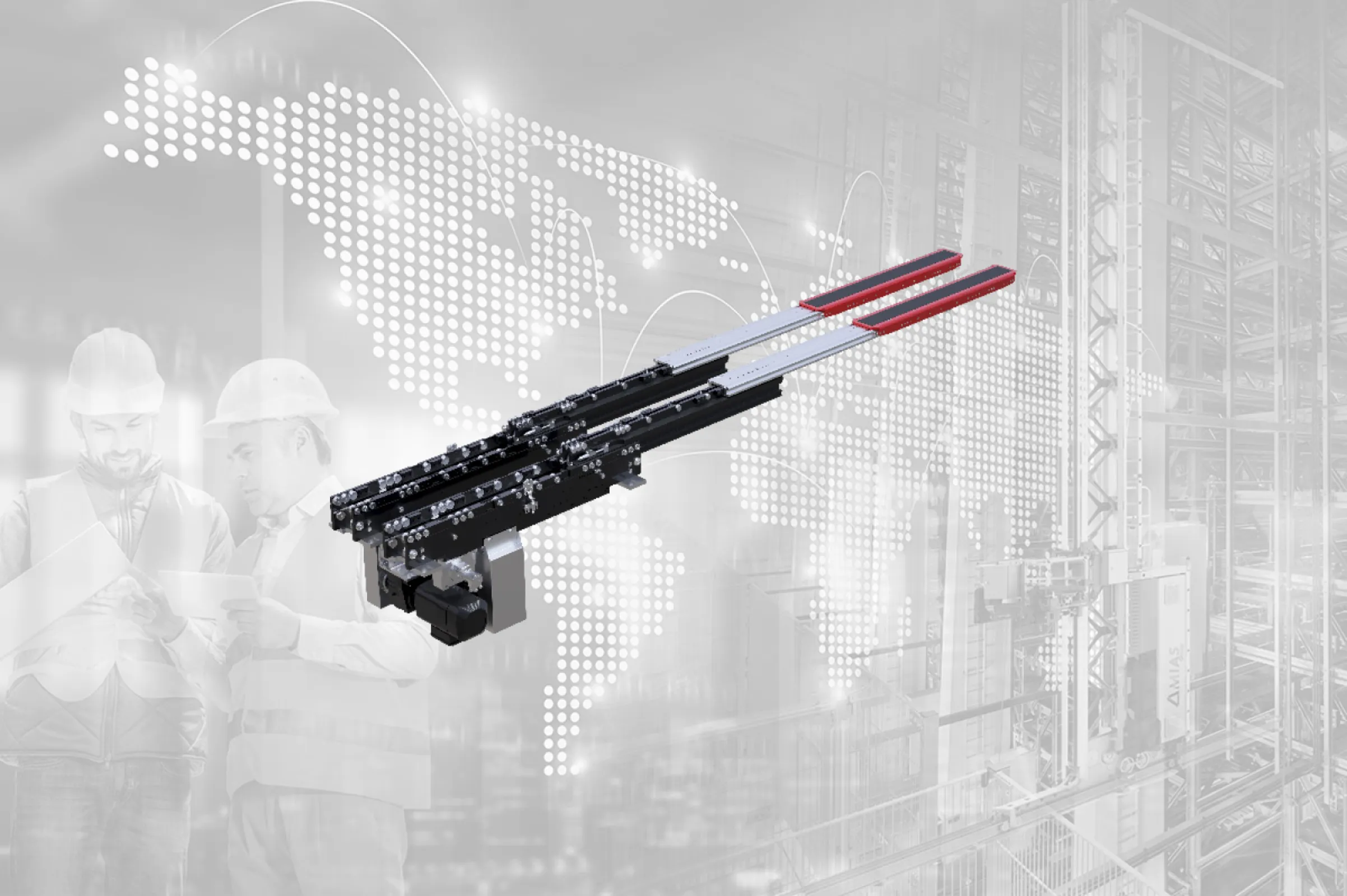 MIAS pallet telescopic fork with inclination device