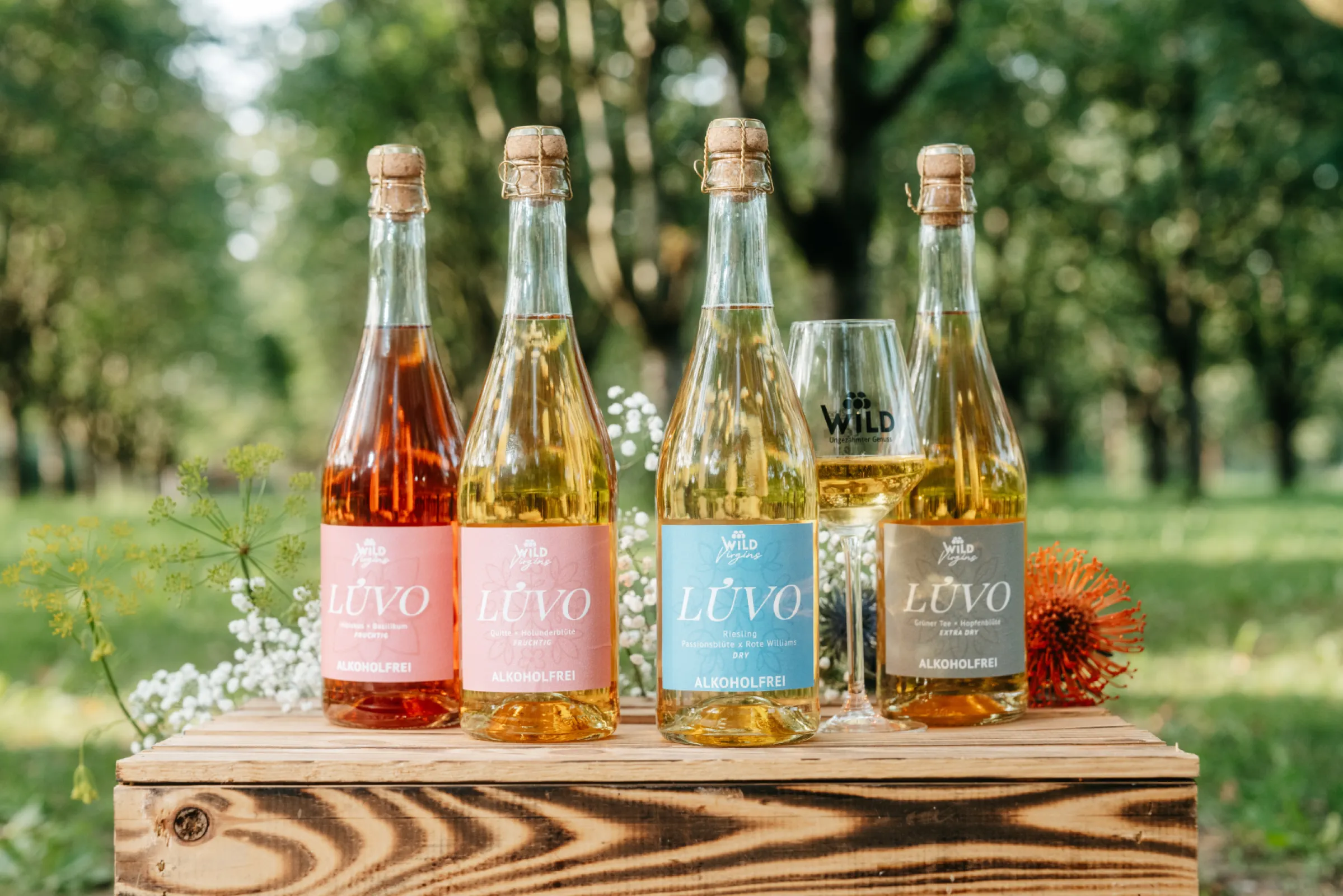 Our orchard meadow Seccos LÚVO: natural, non-alcoholic, and pure enjoyment