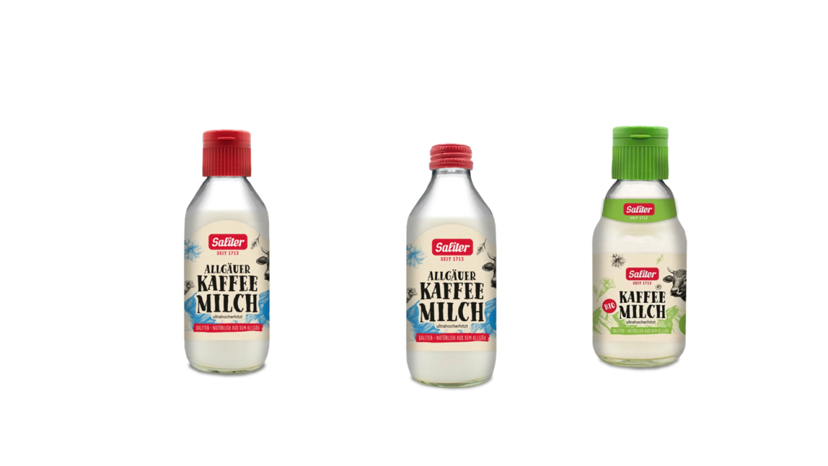 Coffee milk conventional (left, middle)  +  organic (right)