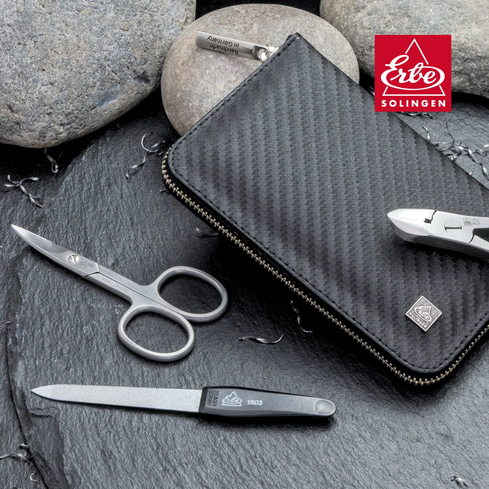 ERBE manicure case CARBON , range available from 3-9pcs. ERBE manicure case CARBON , range available from 3-9pcs.