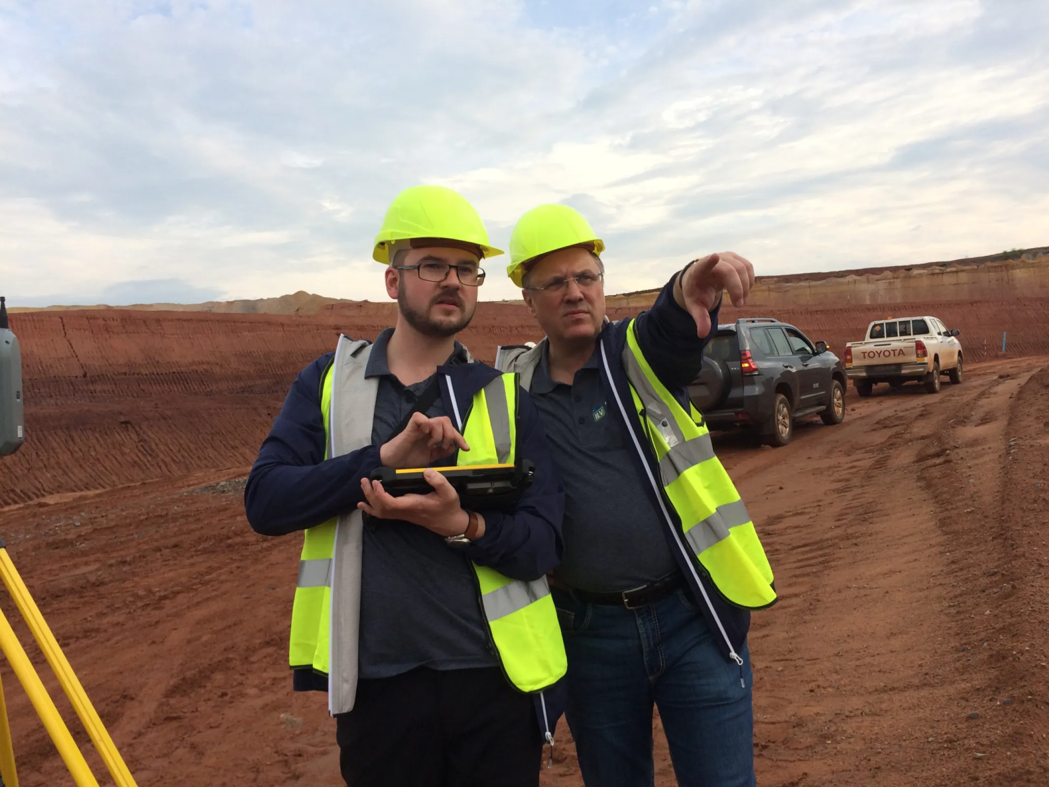 Practical training open pit mine surveying and mine surveying.