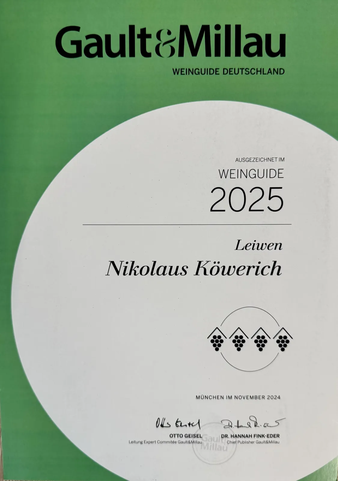 Gault & Millau 4 grapes