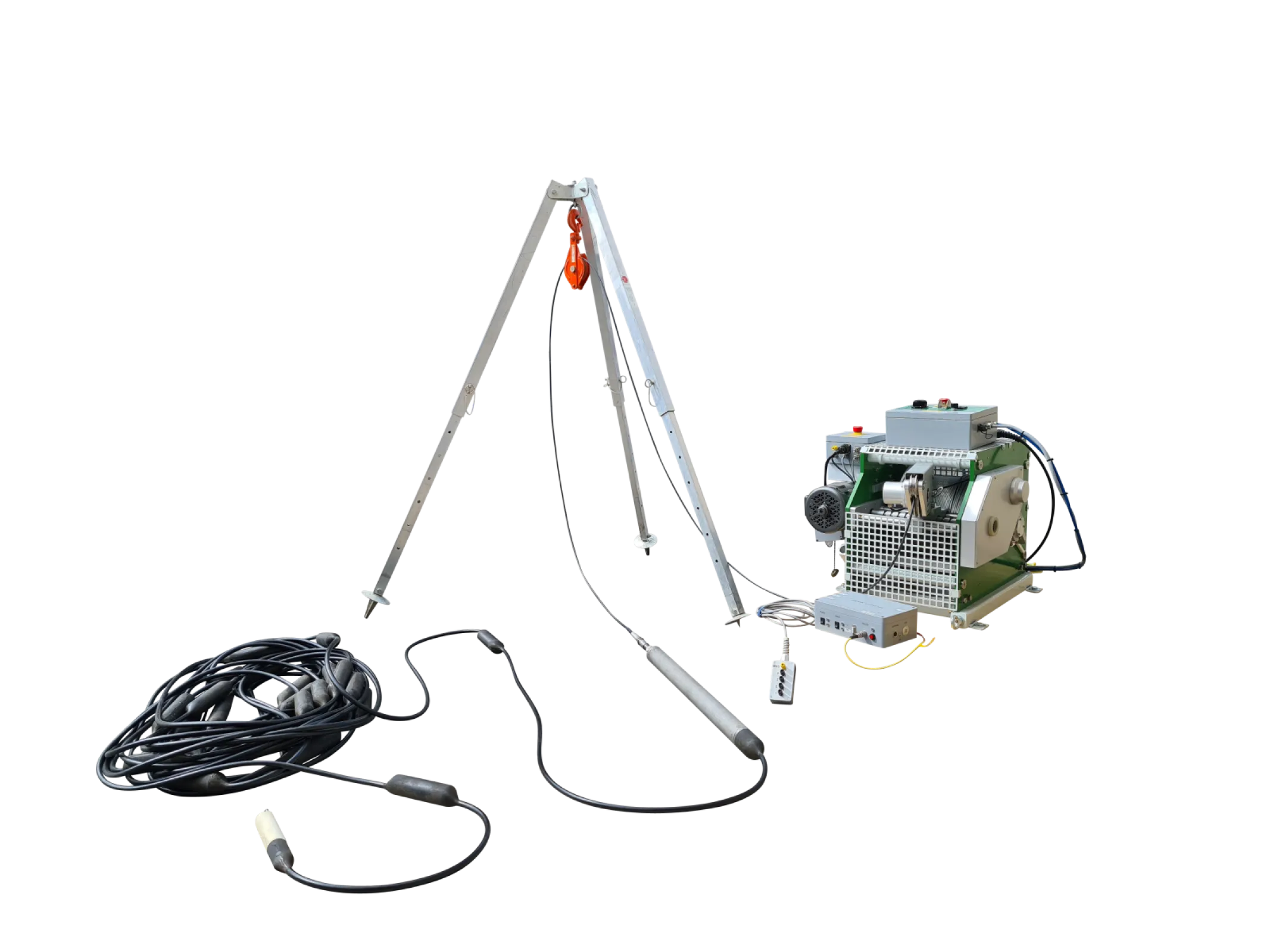 The digital hydrophone string BHC1000 (with max 24ch) is a fully digitized borehole receiver unit running on 4-conductor logging cable.