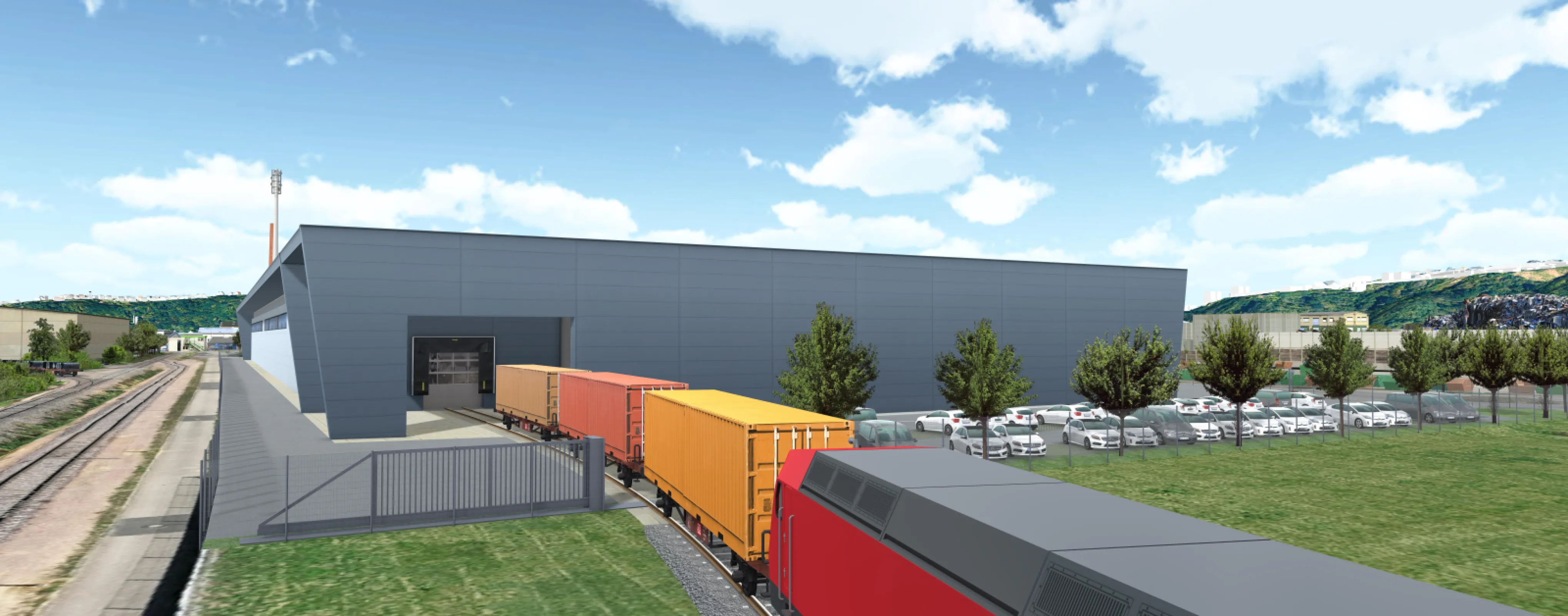 Visualization new logistics warehouse