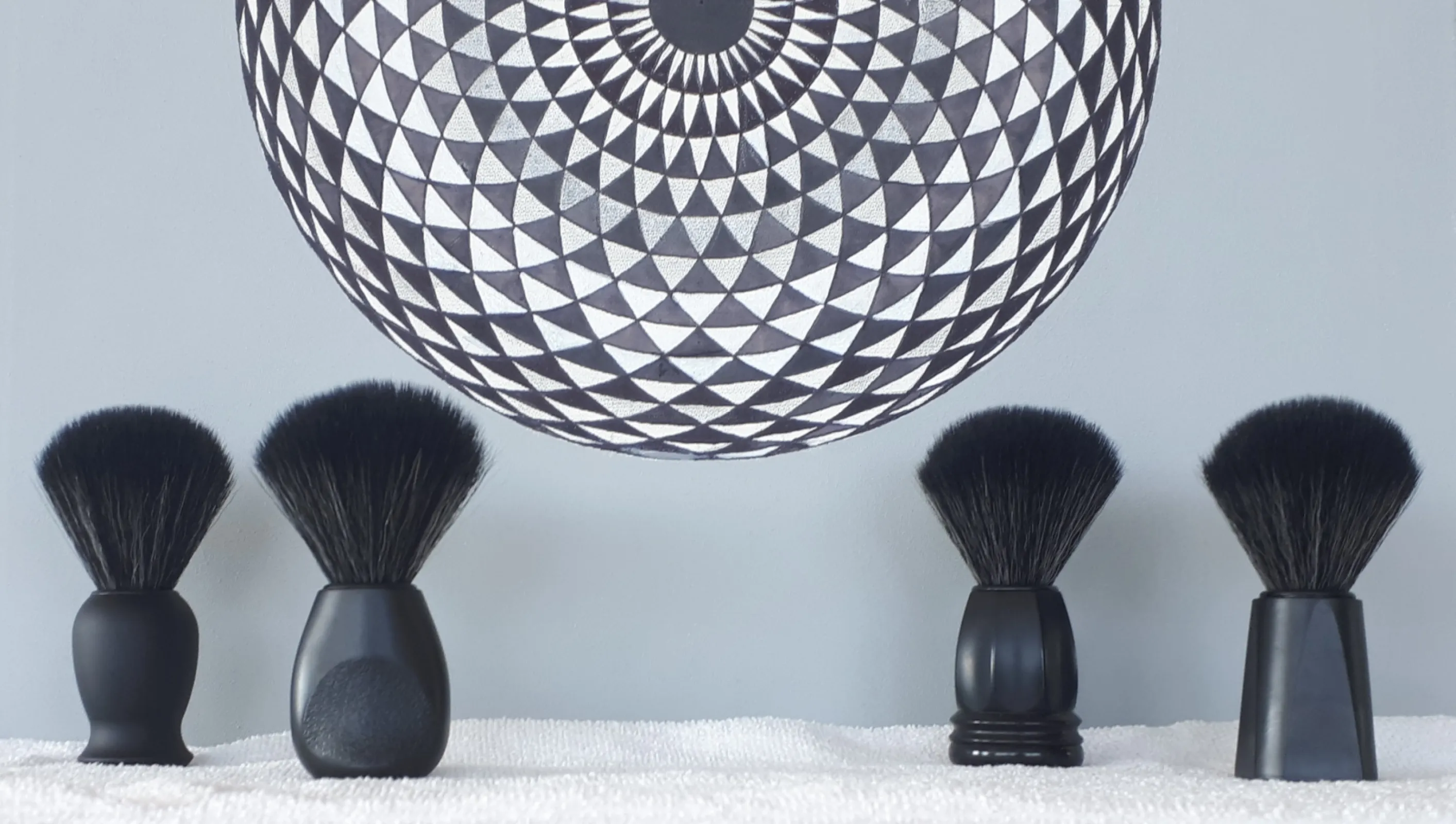 All black shaving brush series  -  Private label production in Germany