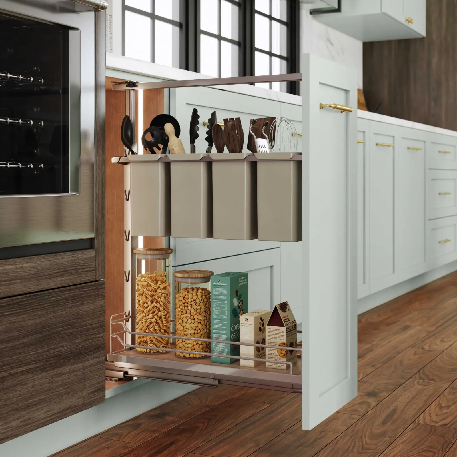 Dispensa Base Pullout with Utility Set