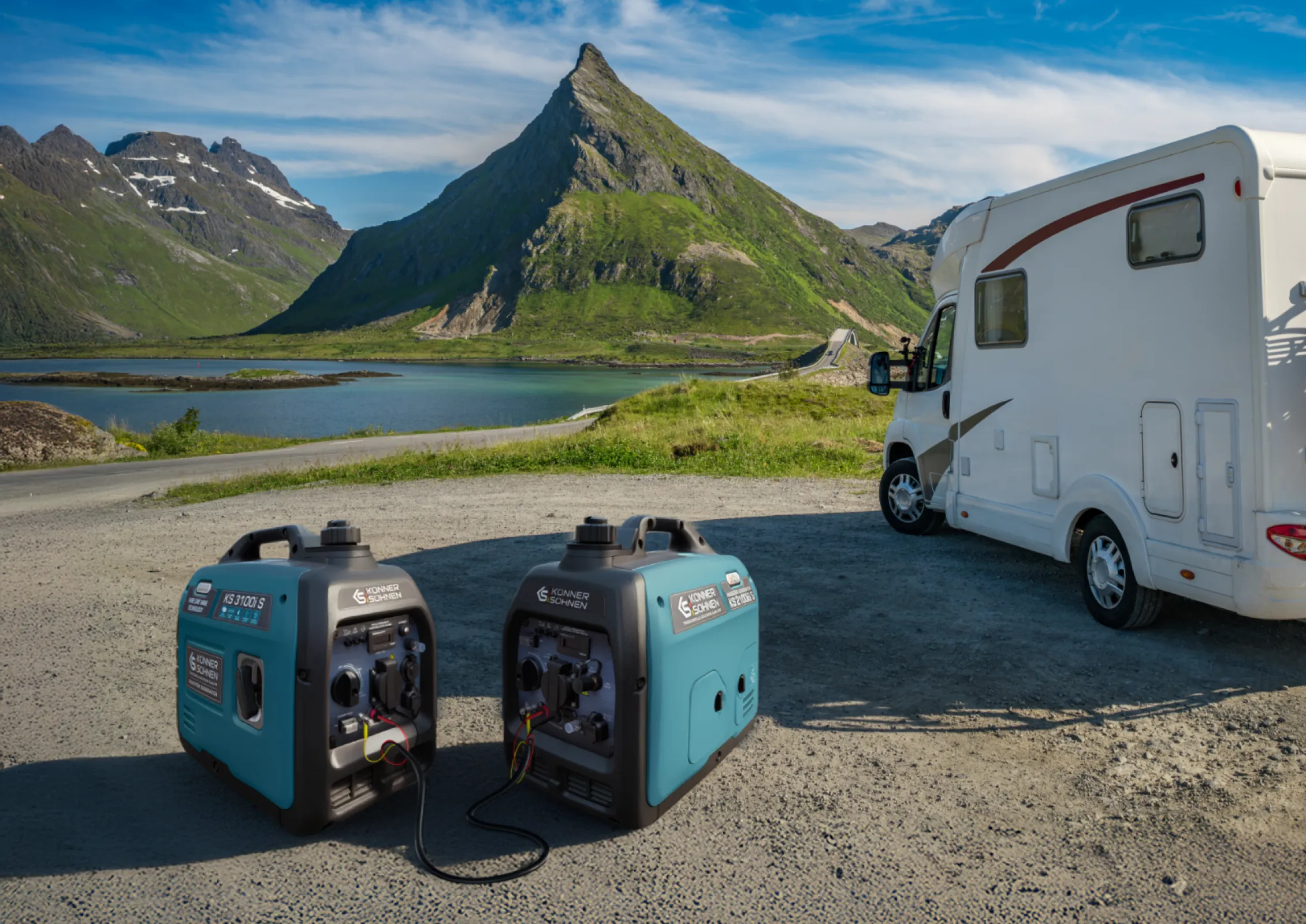 Double  the power  of inverter generator from Könner & Söhnen® with parallel connection function