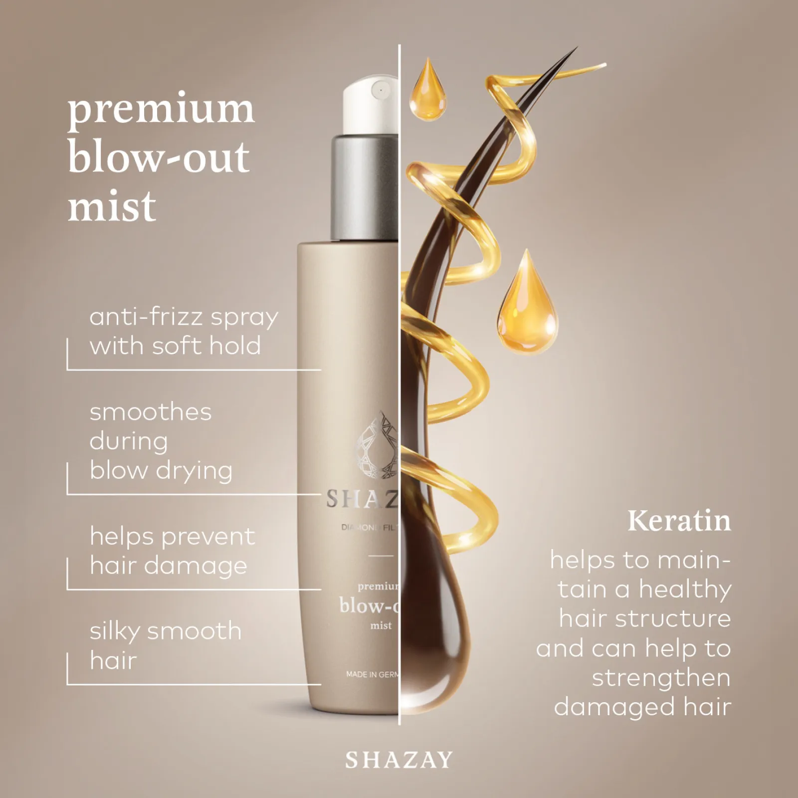 SHAZAY Premium Blow-out Mist ingredients