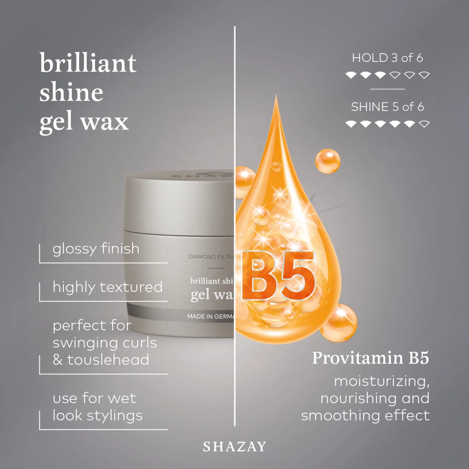 SHAZAY Brilliant Shine Gel Wax ingredients
