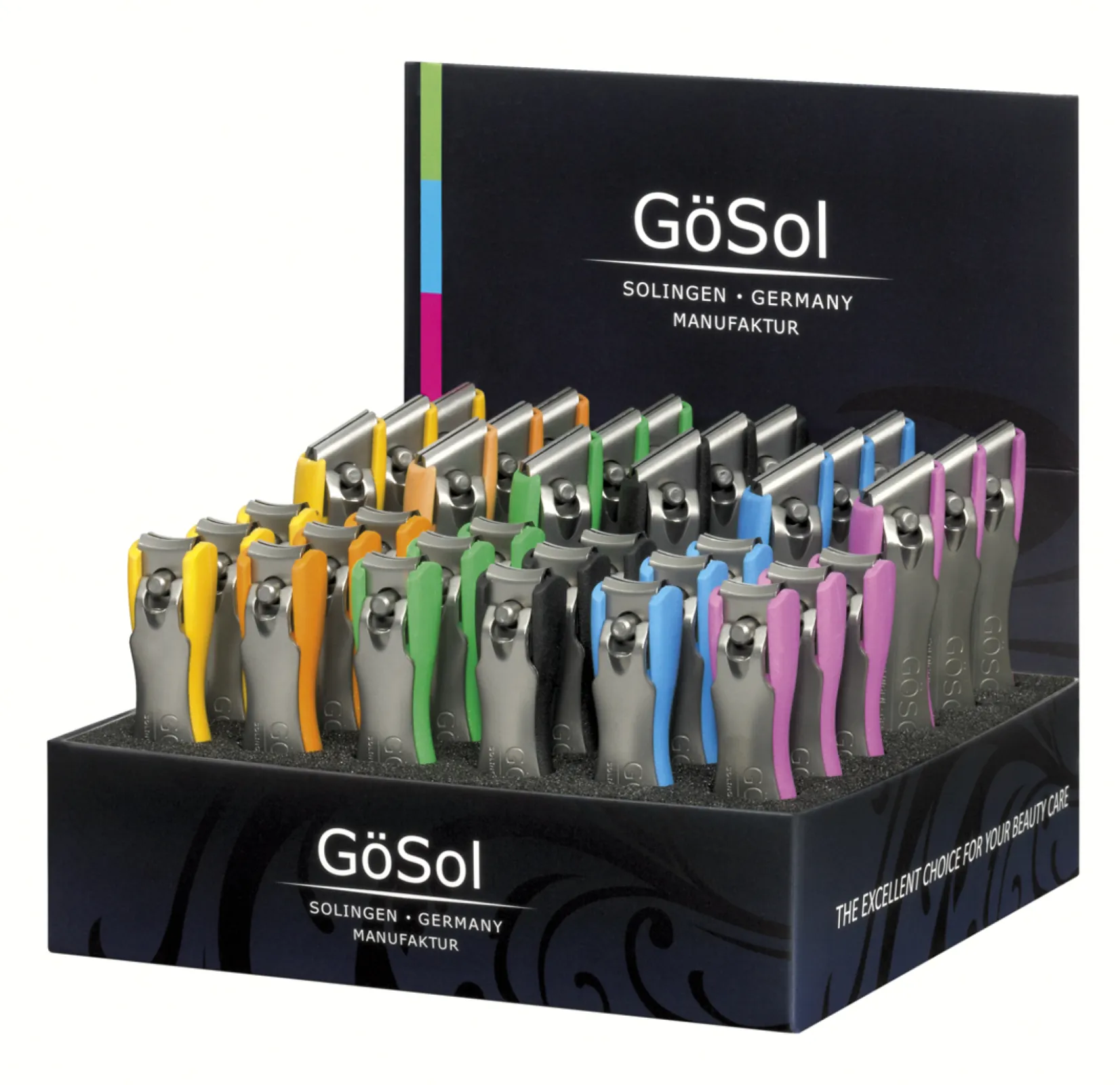 Display with toenail and nail clippers