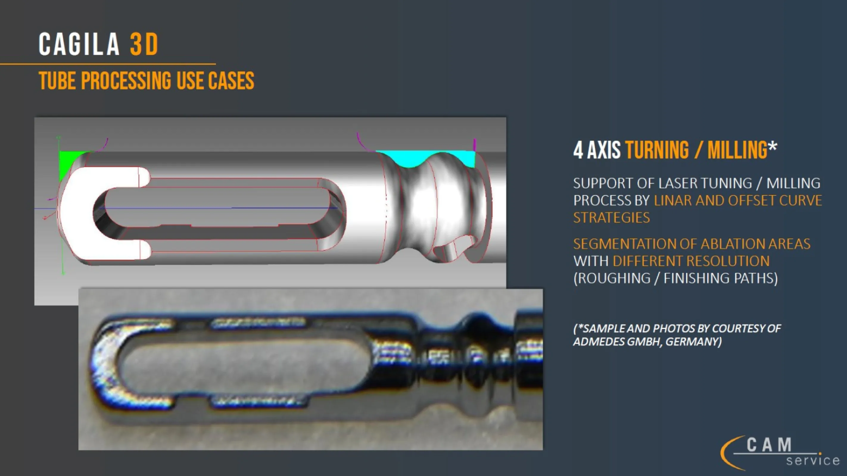 CAGILA 3D - sample showing laser turning to generate arbitrary rotary profiles